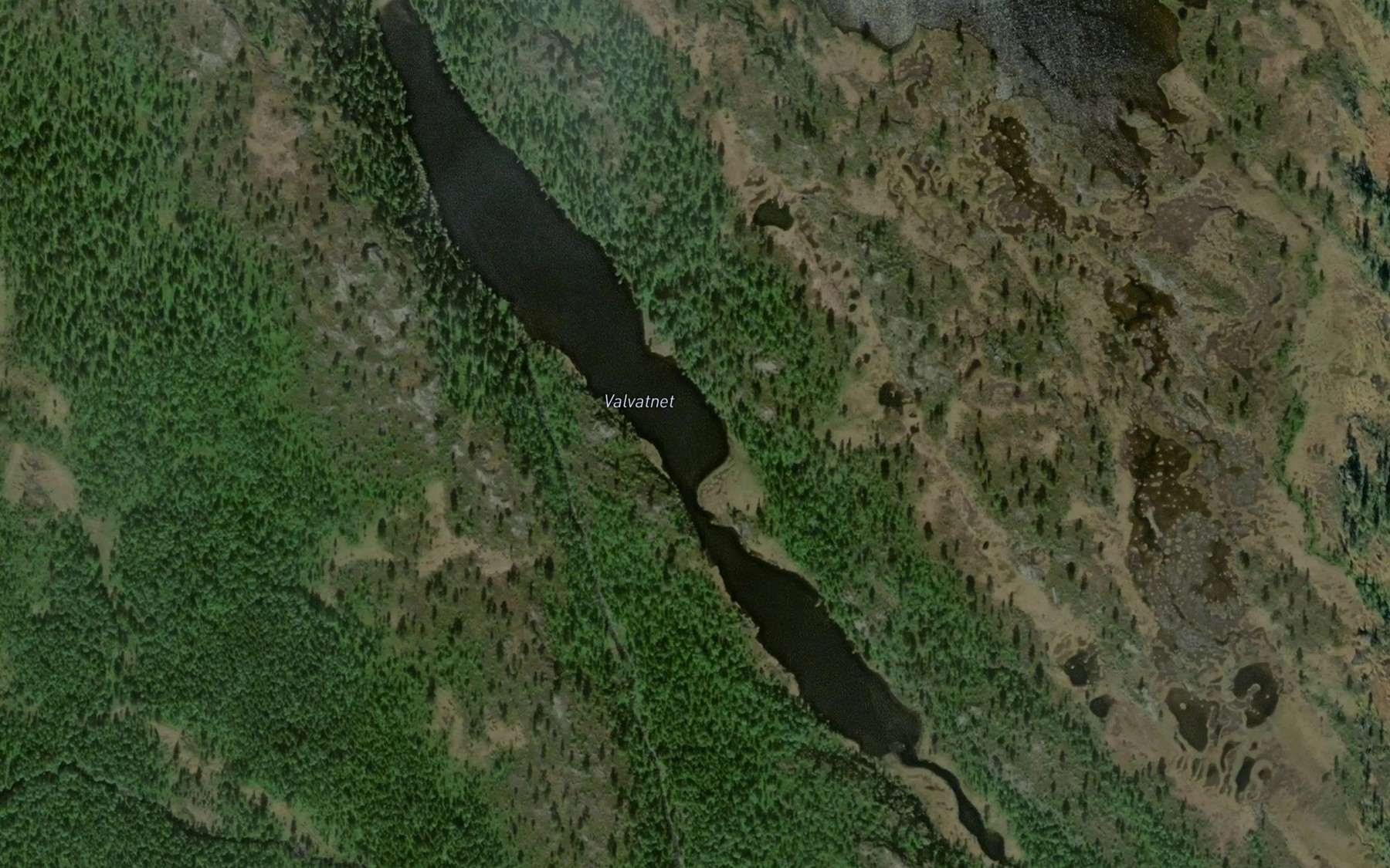 Satellite map of the Valvatnet