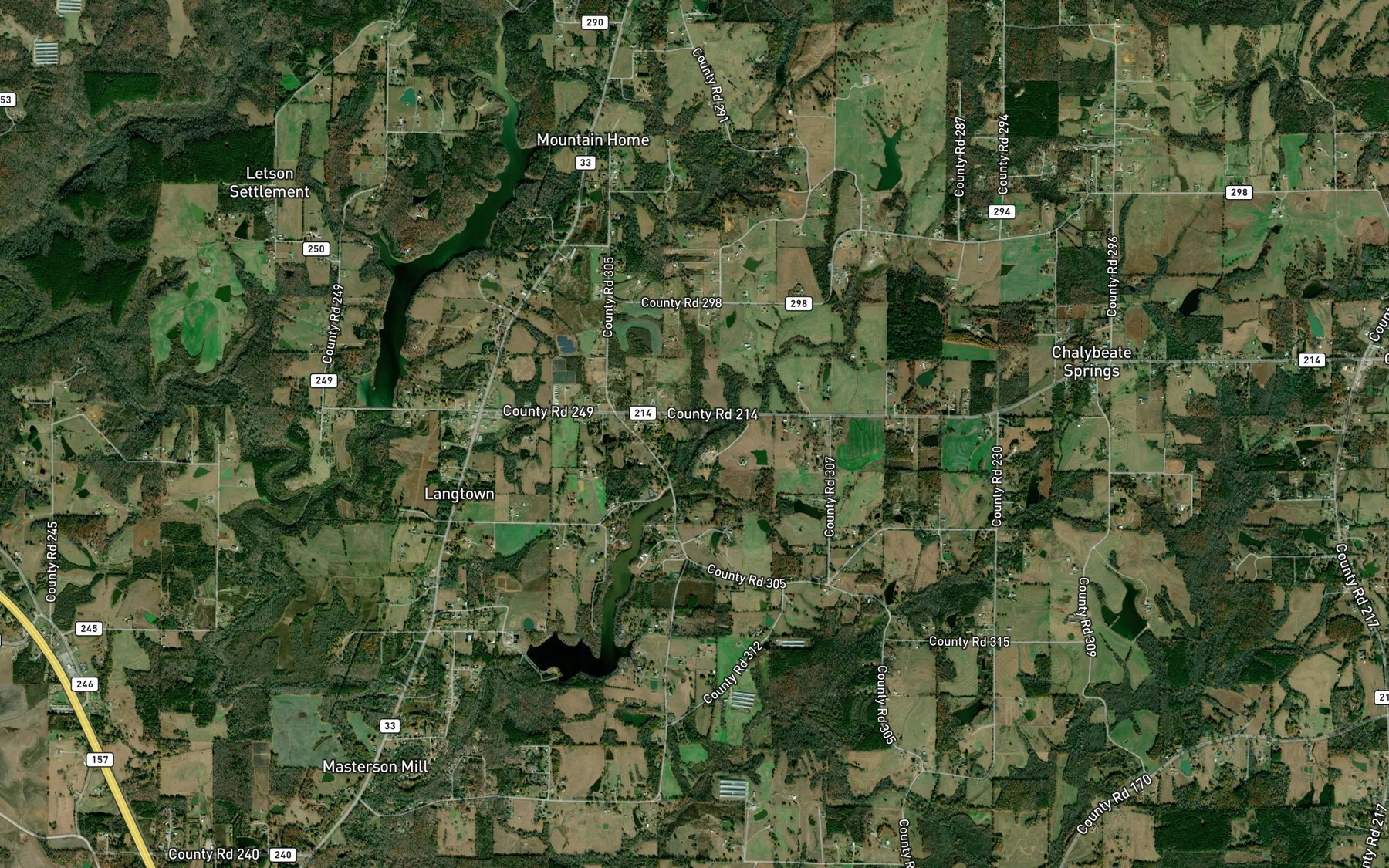 Satellite map of the Early Branch