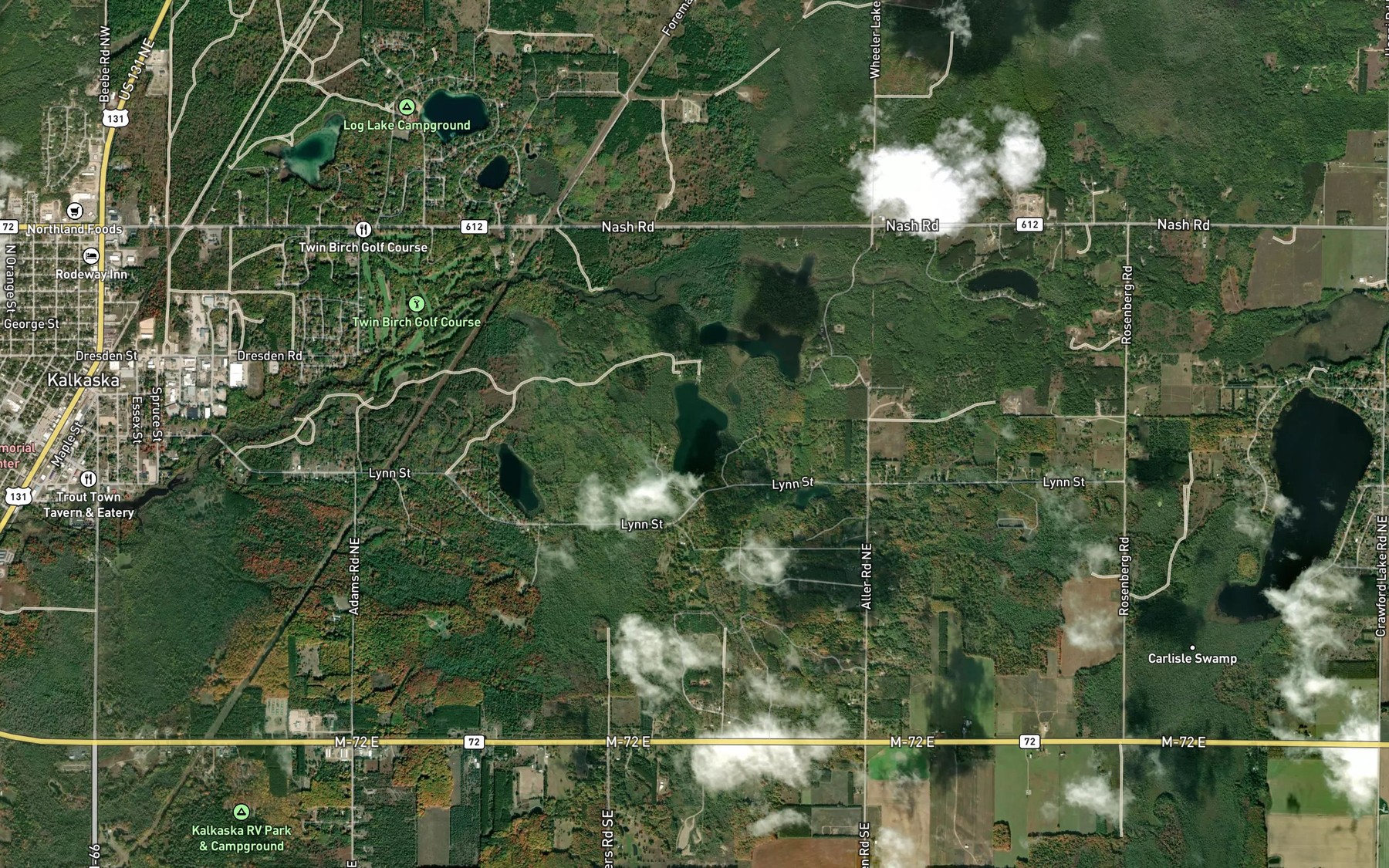Satellite map of the Camel Lake