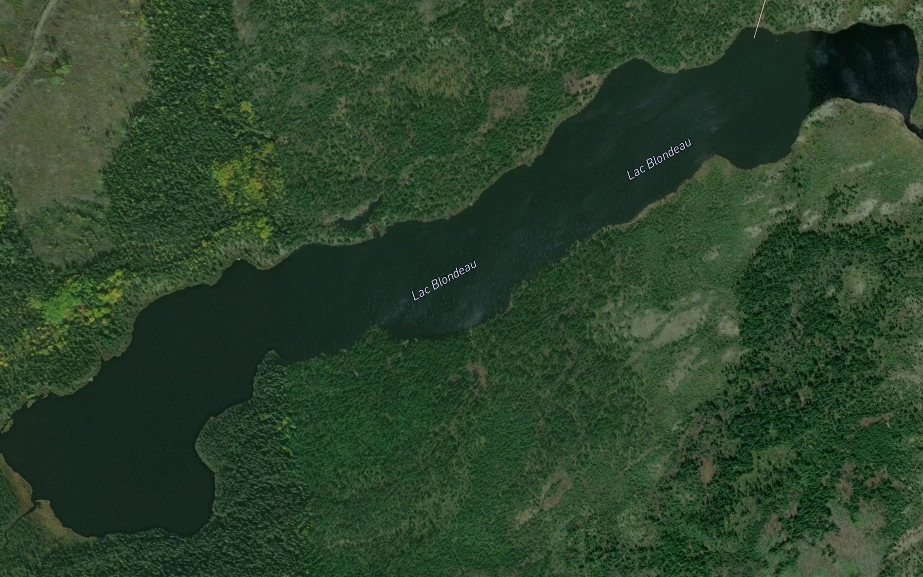 Satellite map of the Lac Blondeau