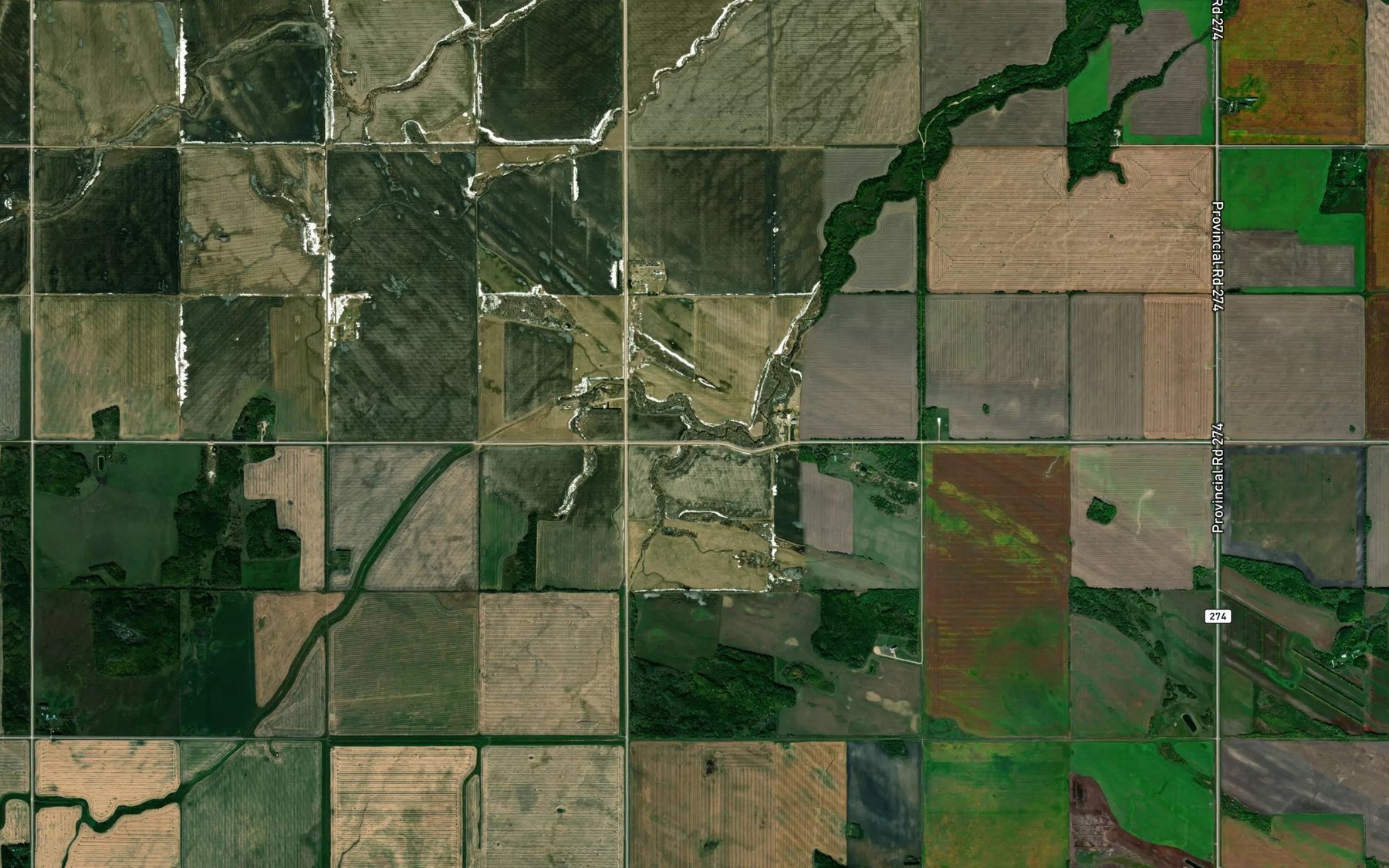 Satellite map of the Maple Creek