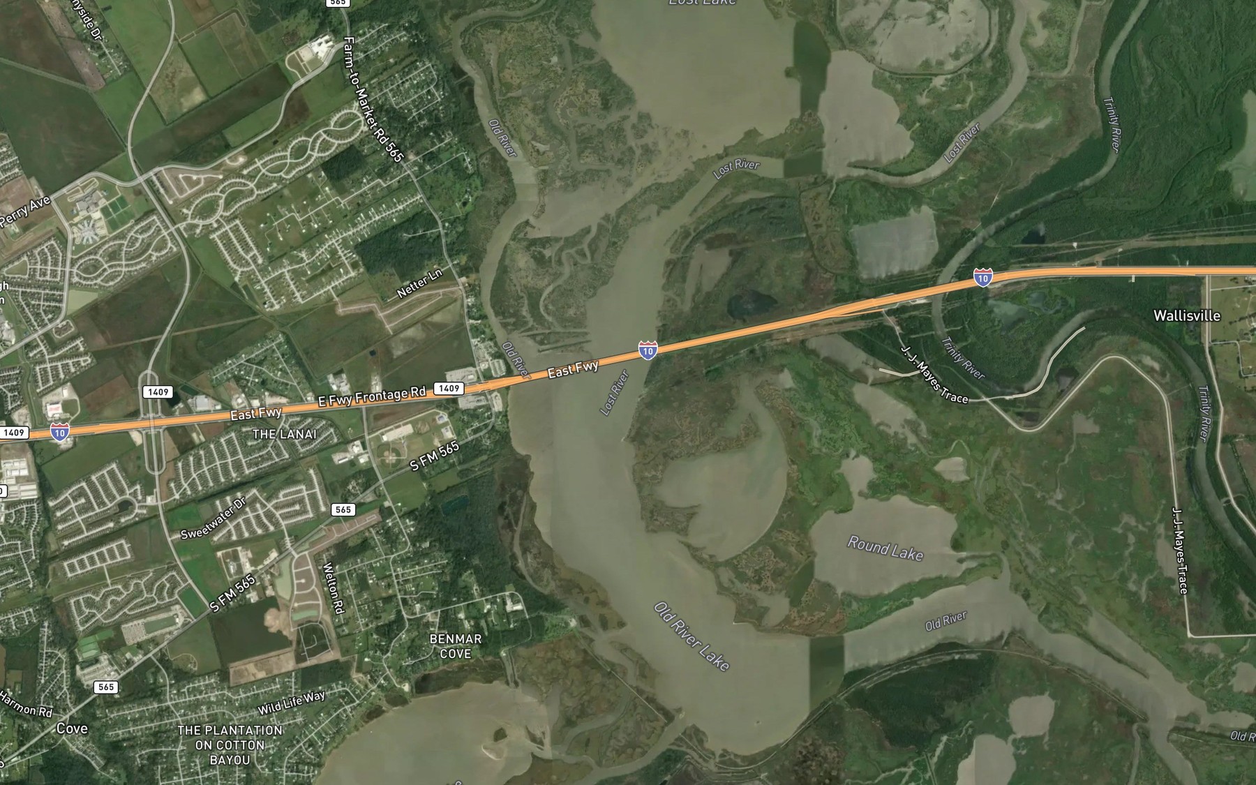 Satellite map of the Lost River