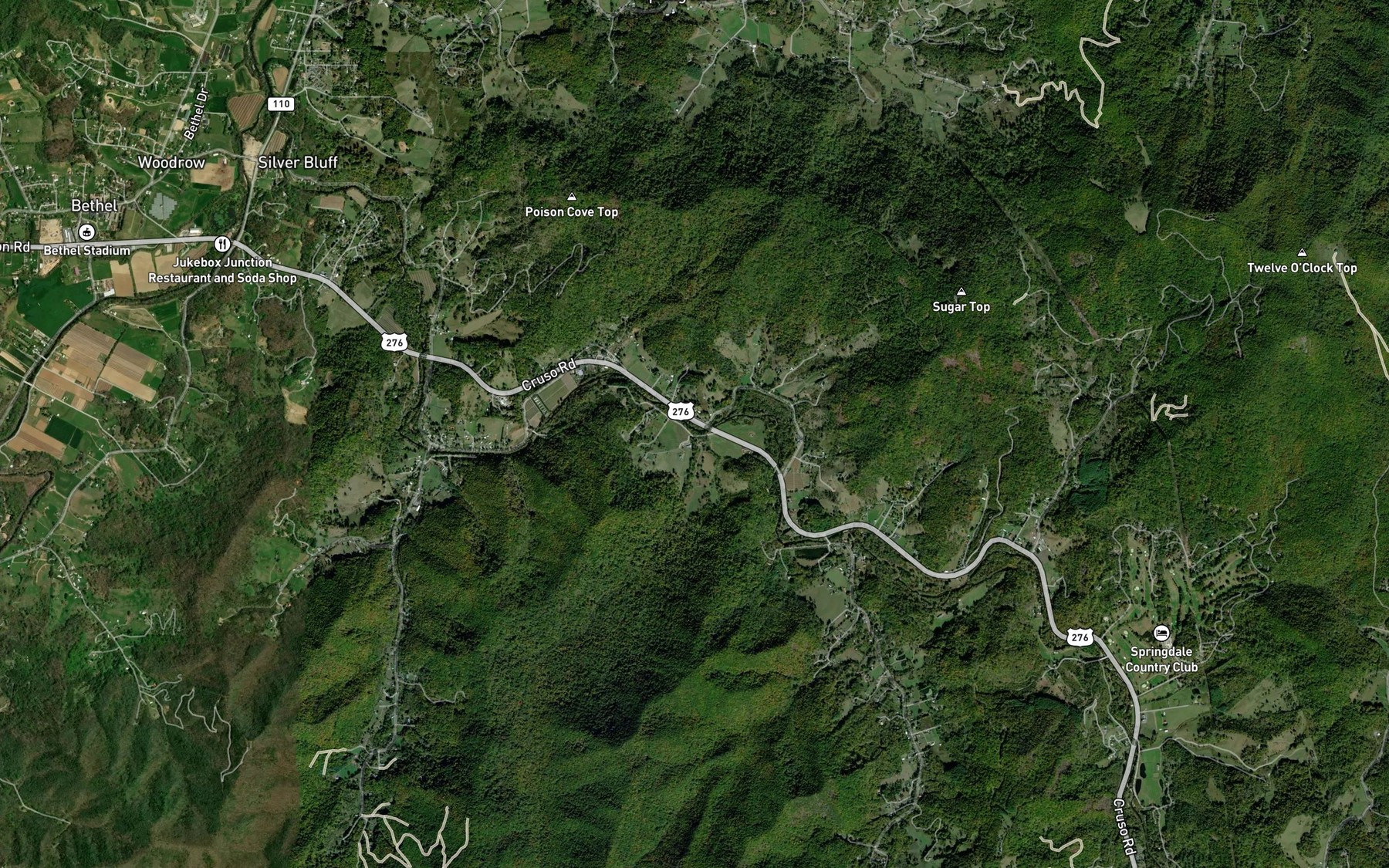 Satellite map of the Lenoir Creek