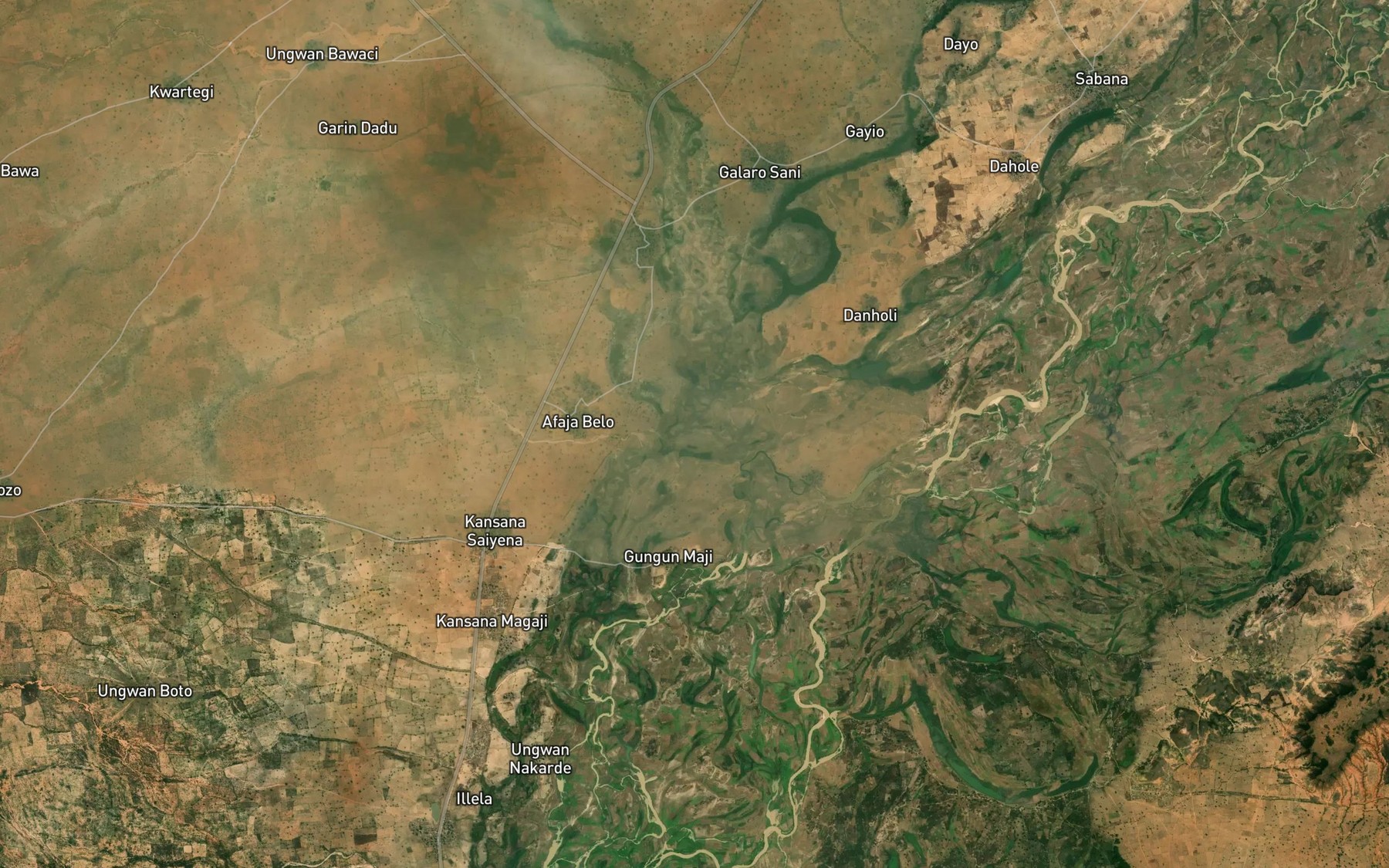Satellite map of the River Kokane