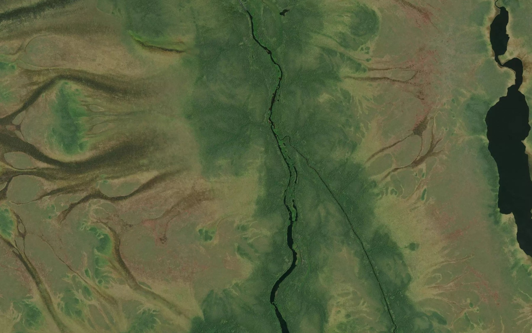 Satellite map of the Calbert Creek
