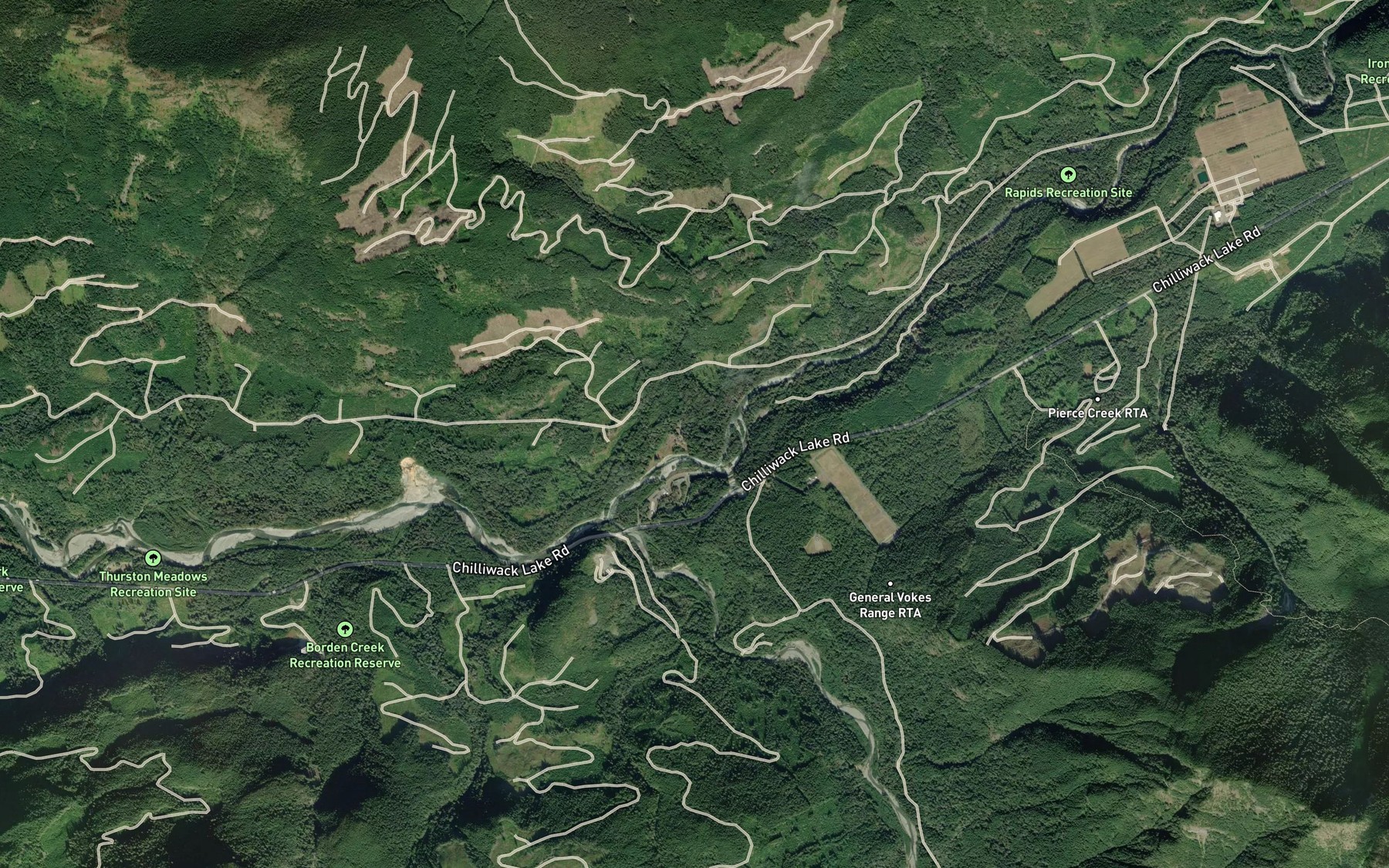 Satellite map of the Slesse Creek