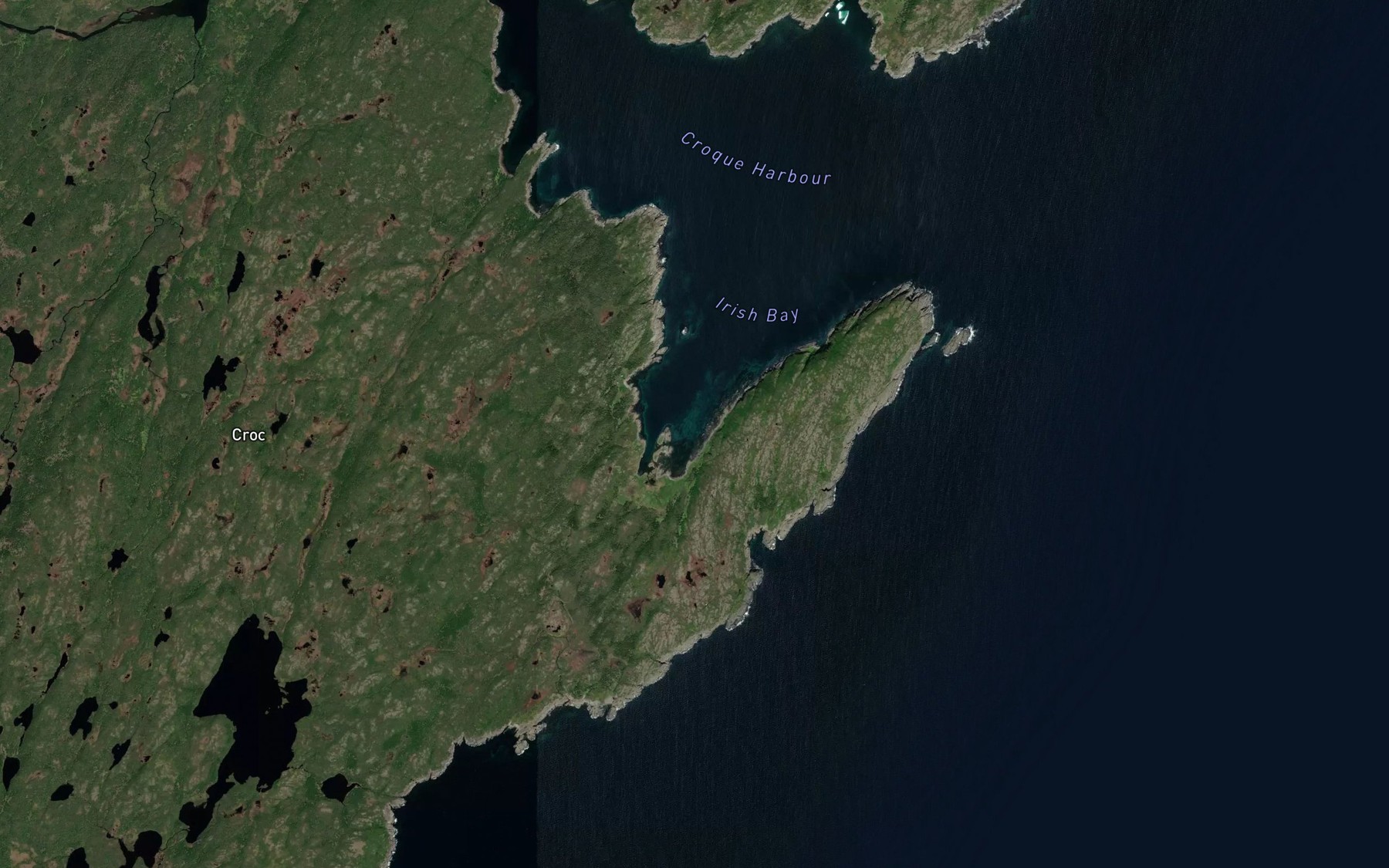 Satellite map of the Biere Cove