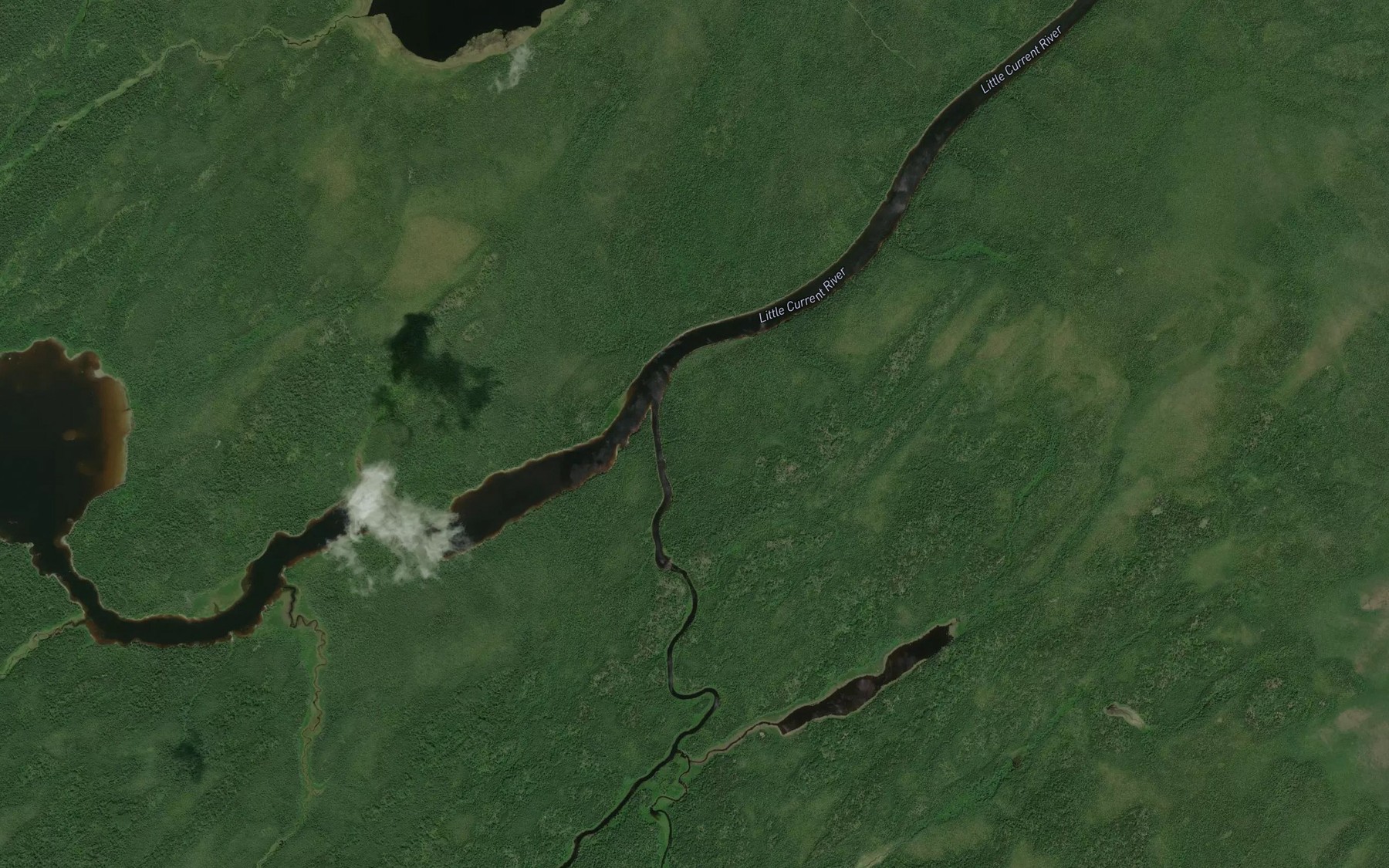 Satellite map of the Muriel River