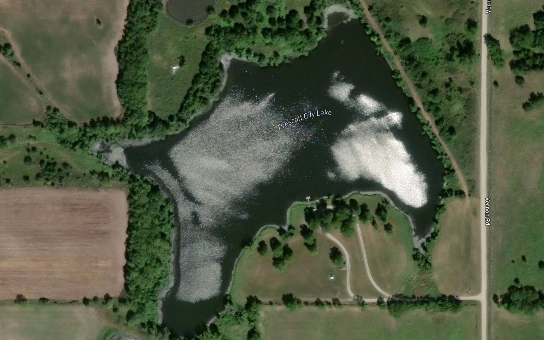 Satellite map of the Prescott City Lake