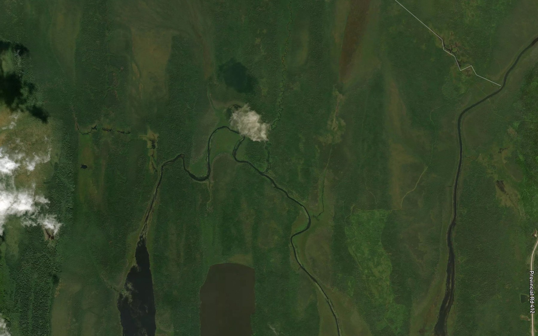 Satellite map of the Hidden Creek