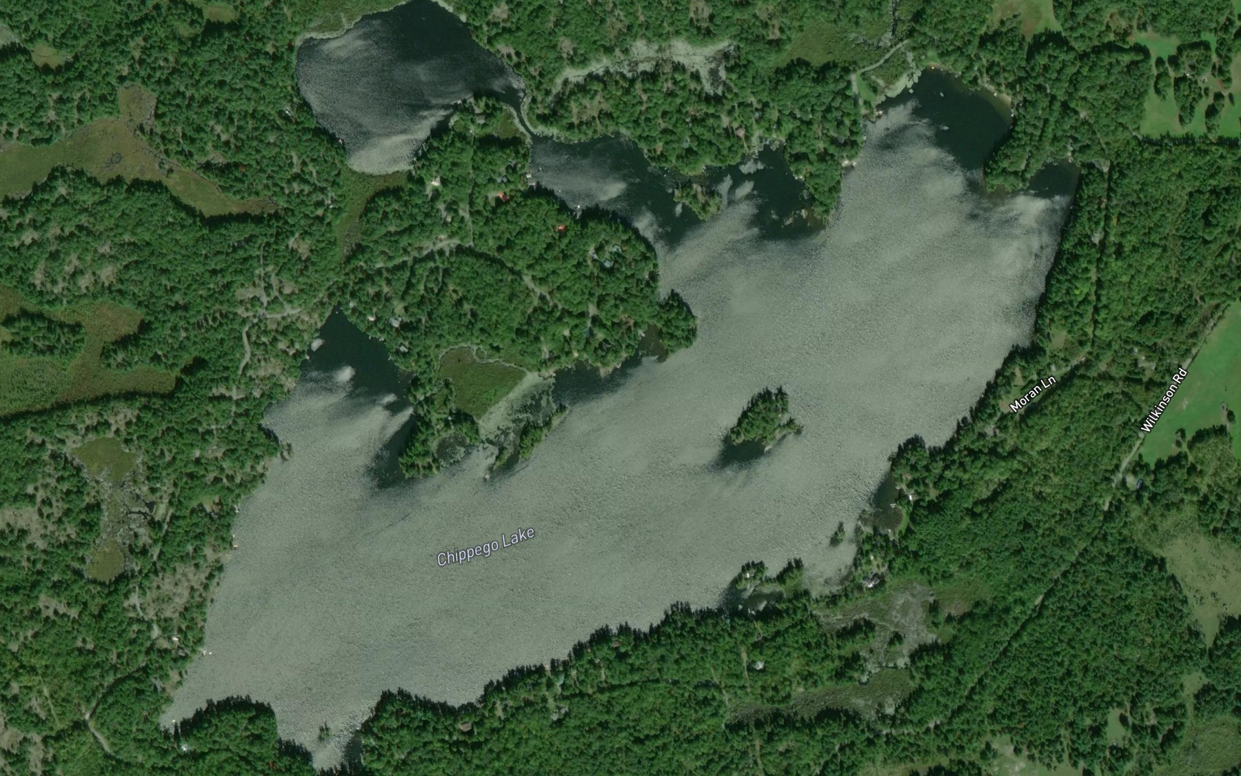 Satellite map of the Chippego Lake