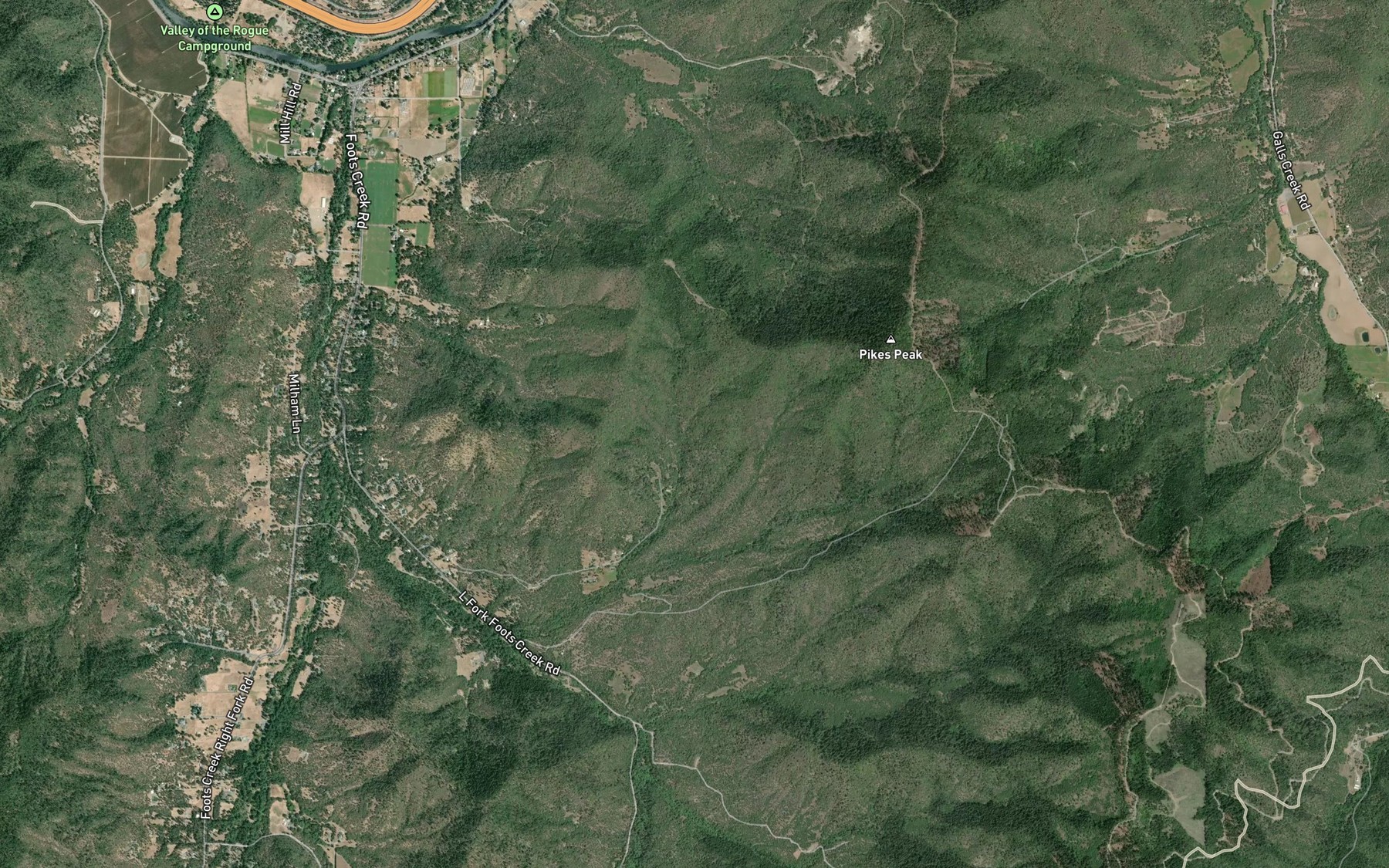 Satellite map of the Crystal Spring