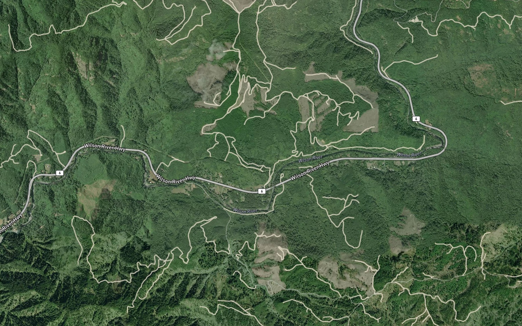 Satellite map of the Cedar Creek