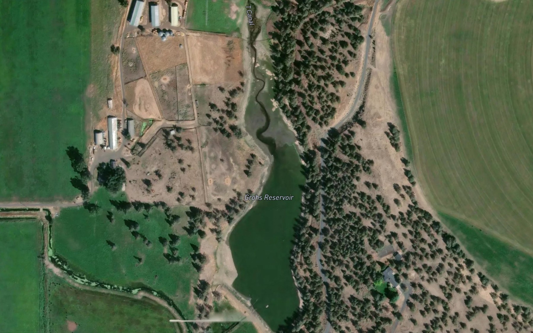 Satellite map of the Grohs Reservoir