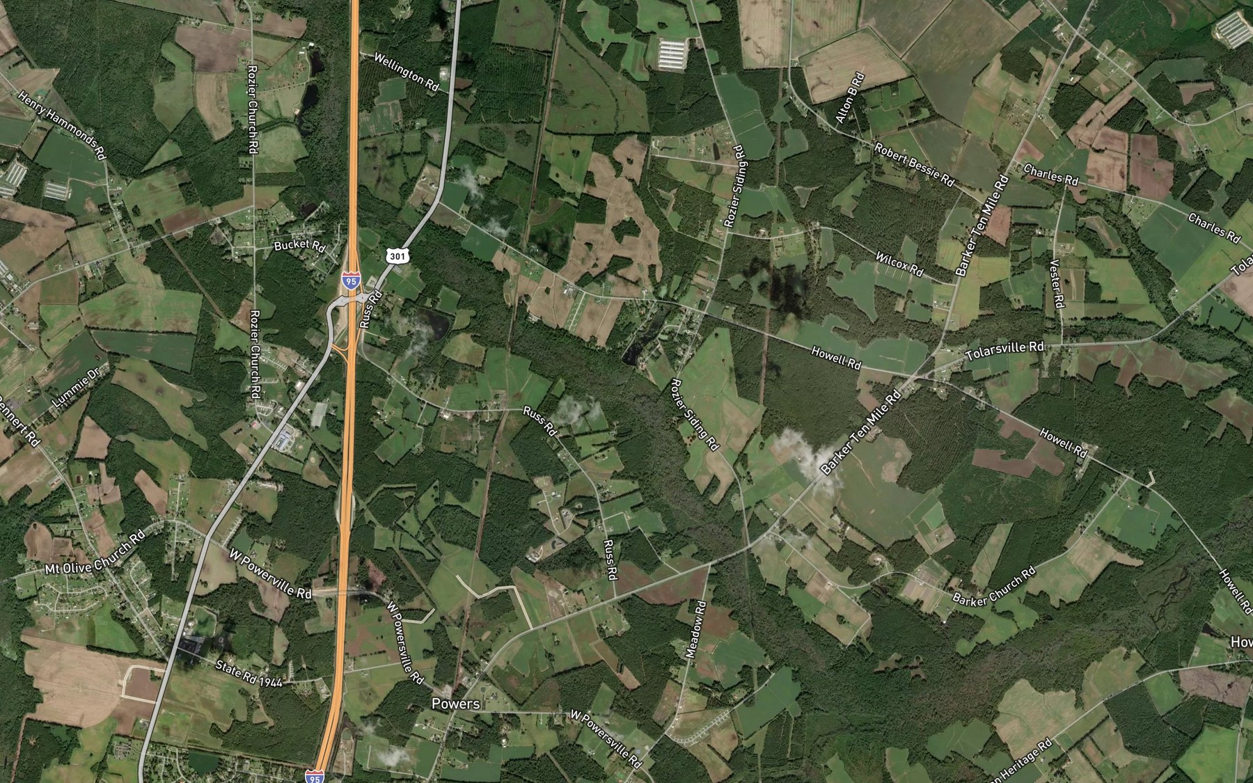 Satellite map of the Old Field Branch