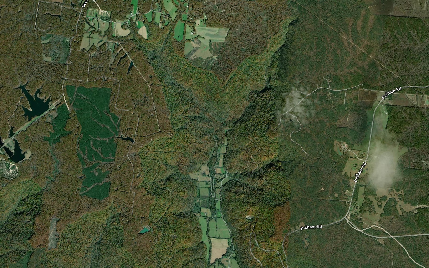 Satellite map of the Negro Den Creek