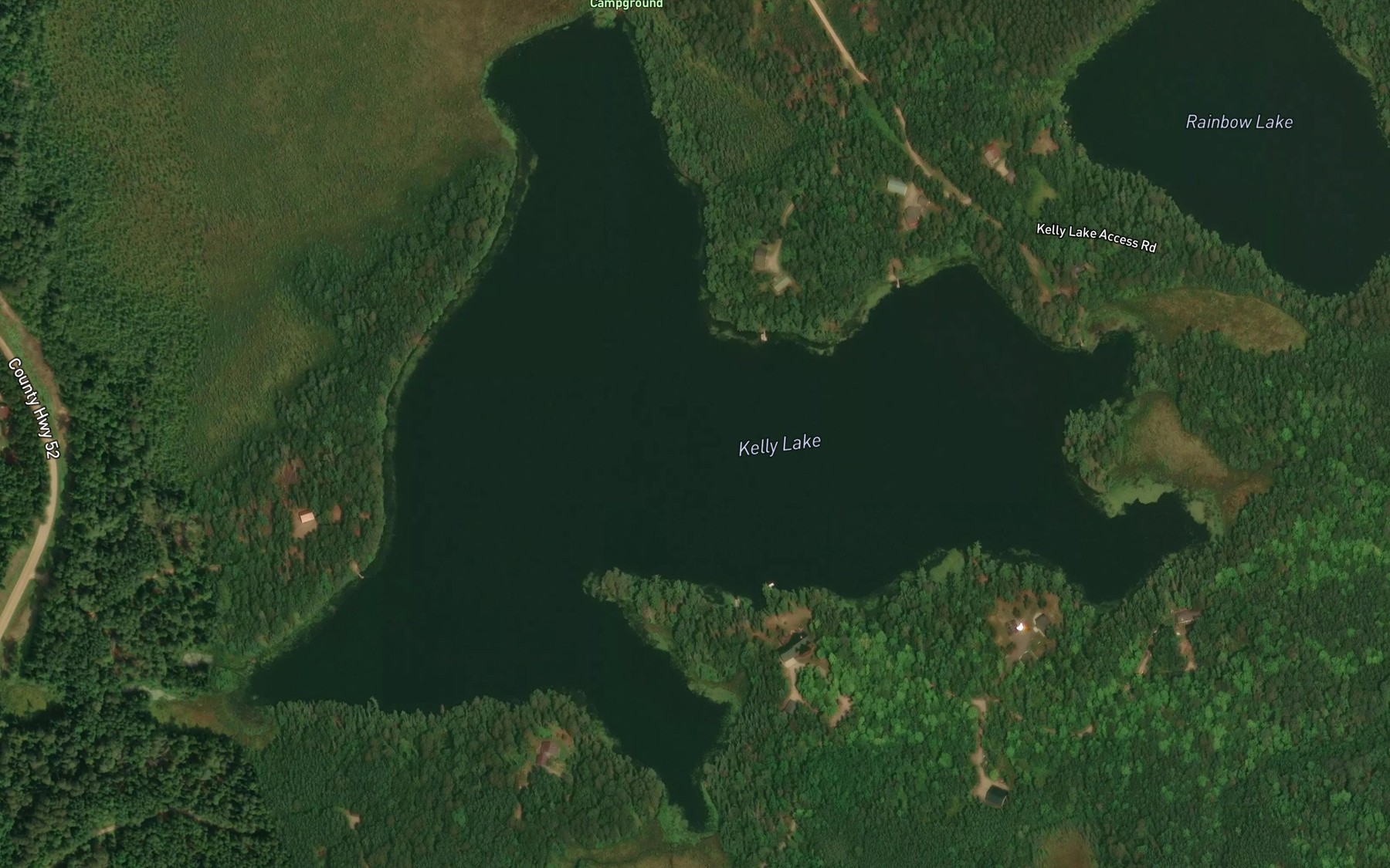 Satellite map of the Kelly Lake