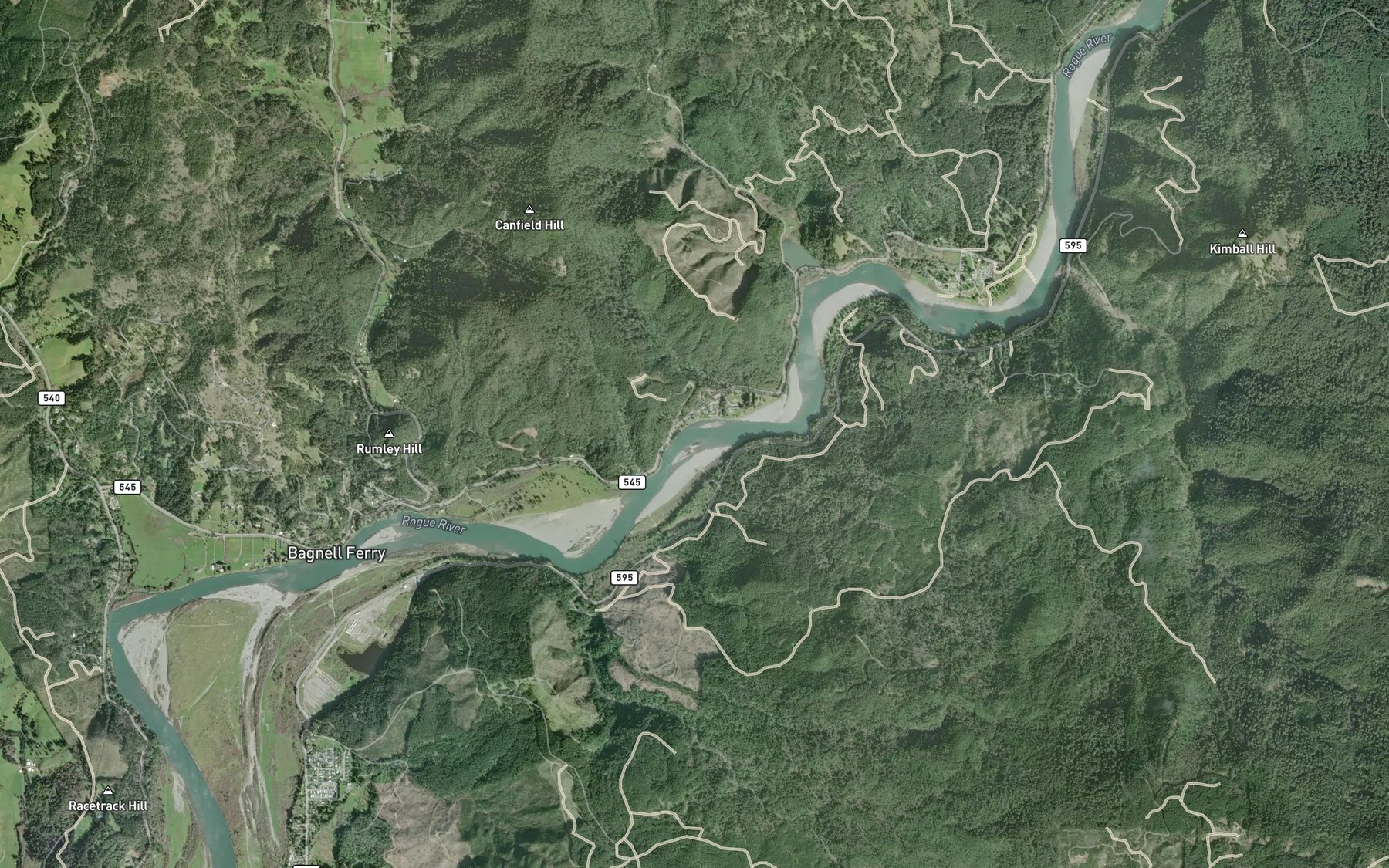 Satellite map of the Wakeman Riffle