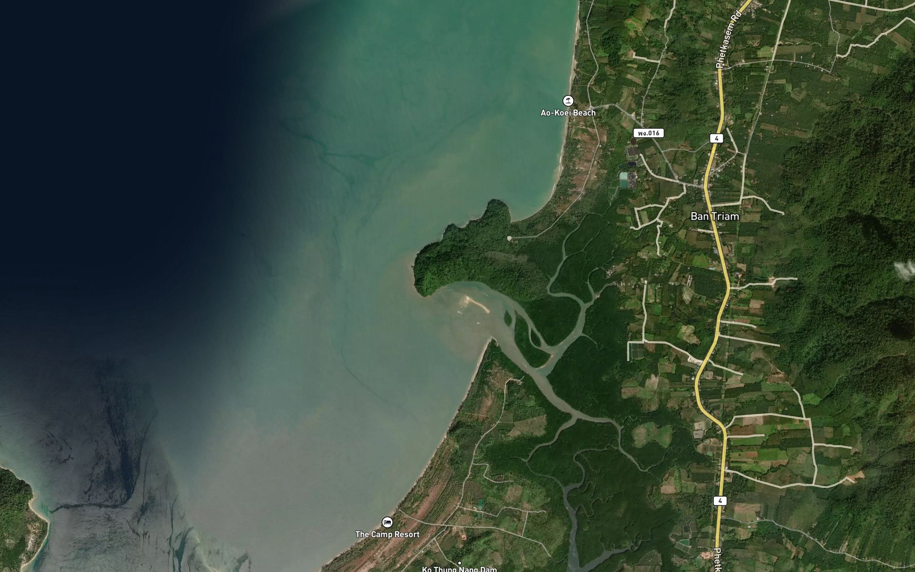 Satellite map of the Khlong Triam