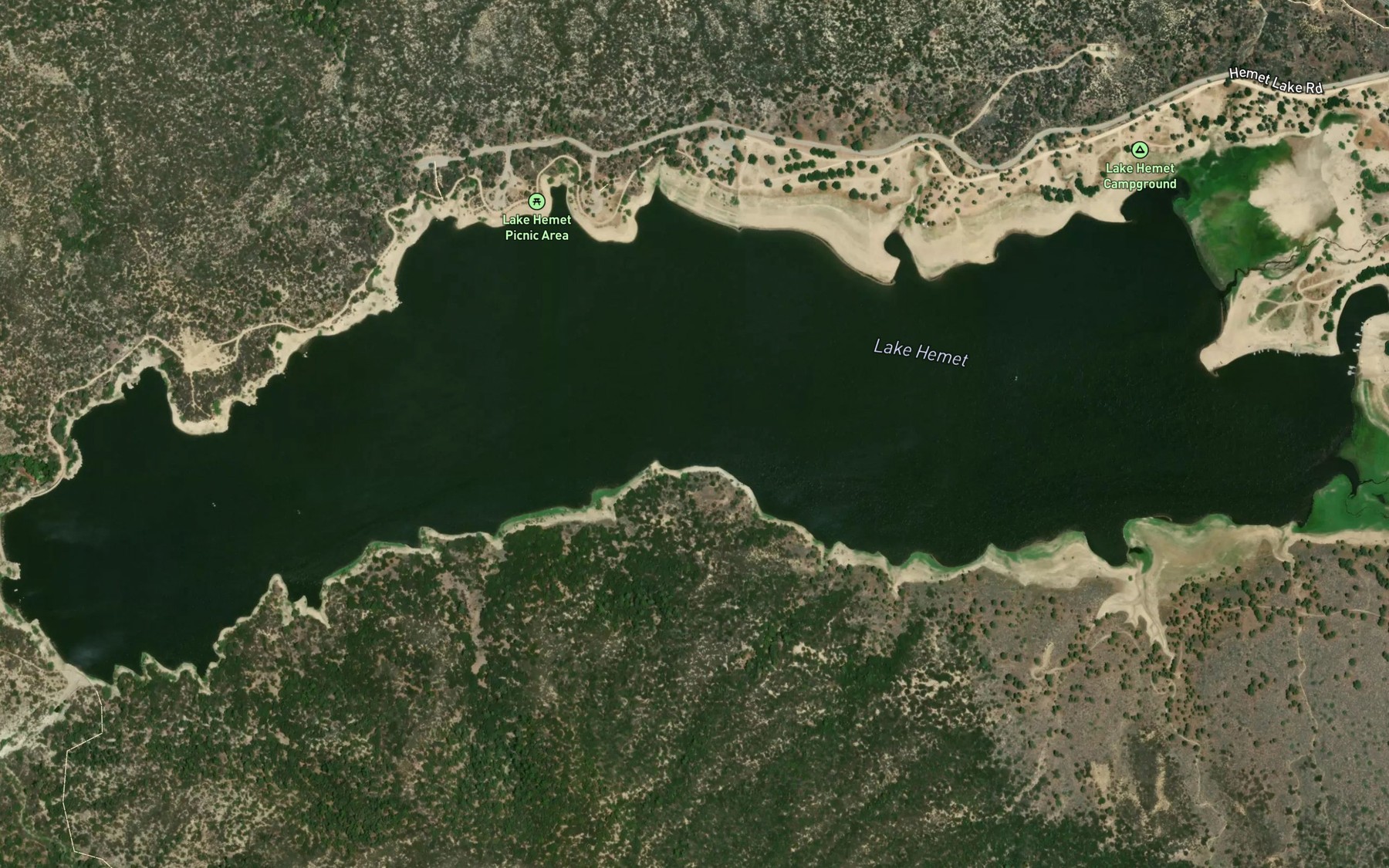 Satellite map of the Lake Hemet