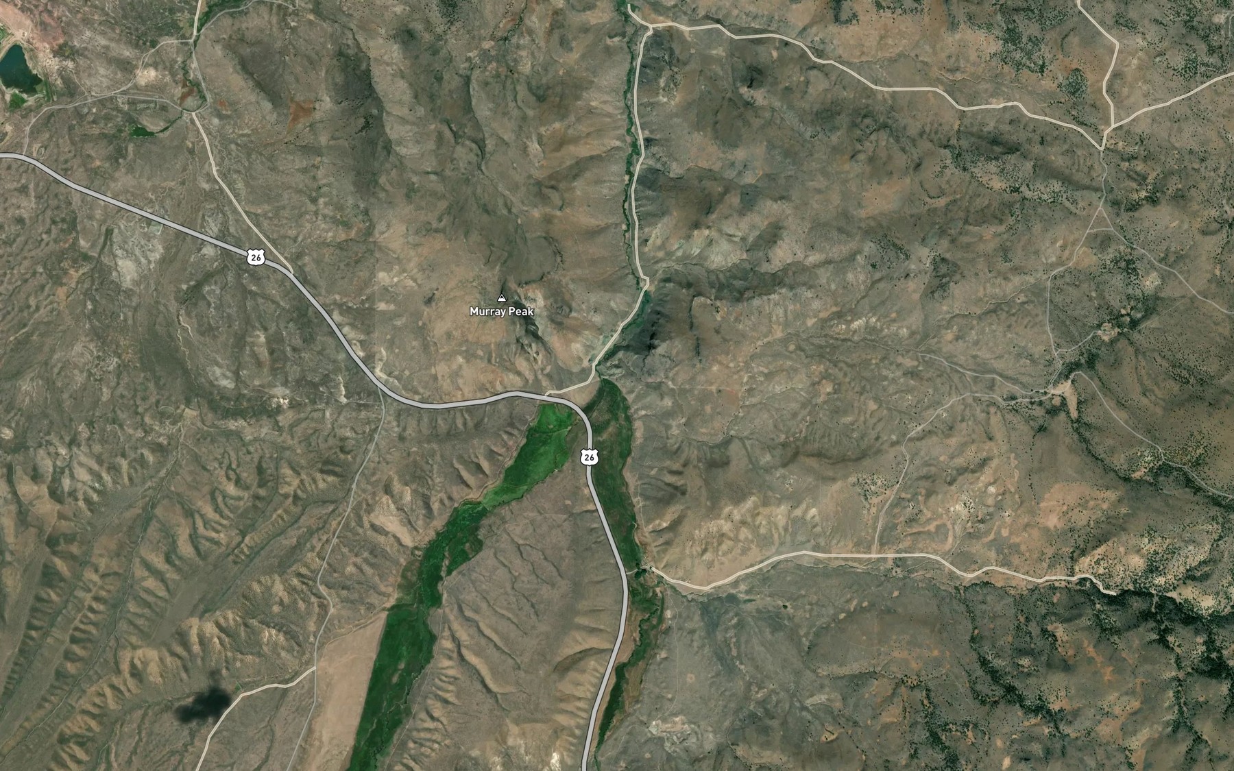 Satellite map of the West Camp Creek