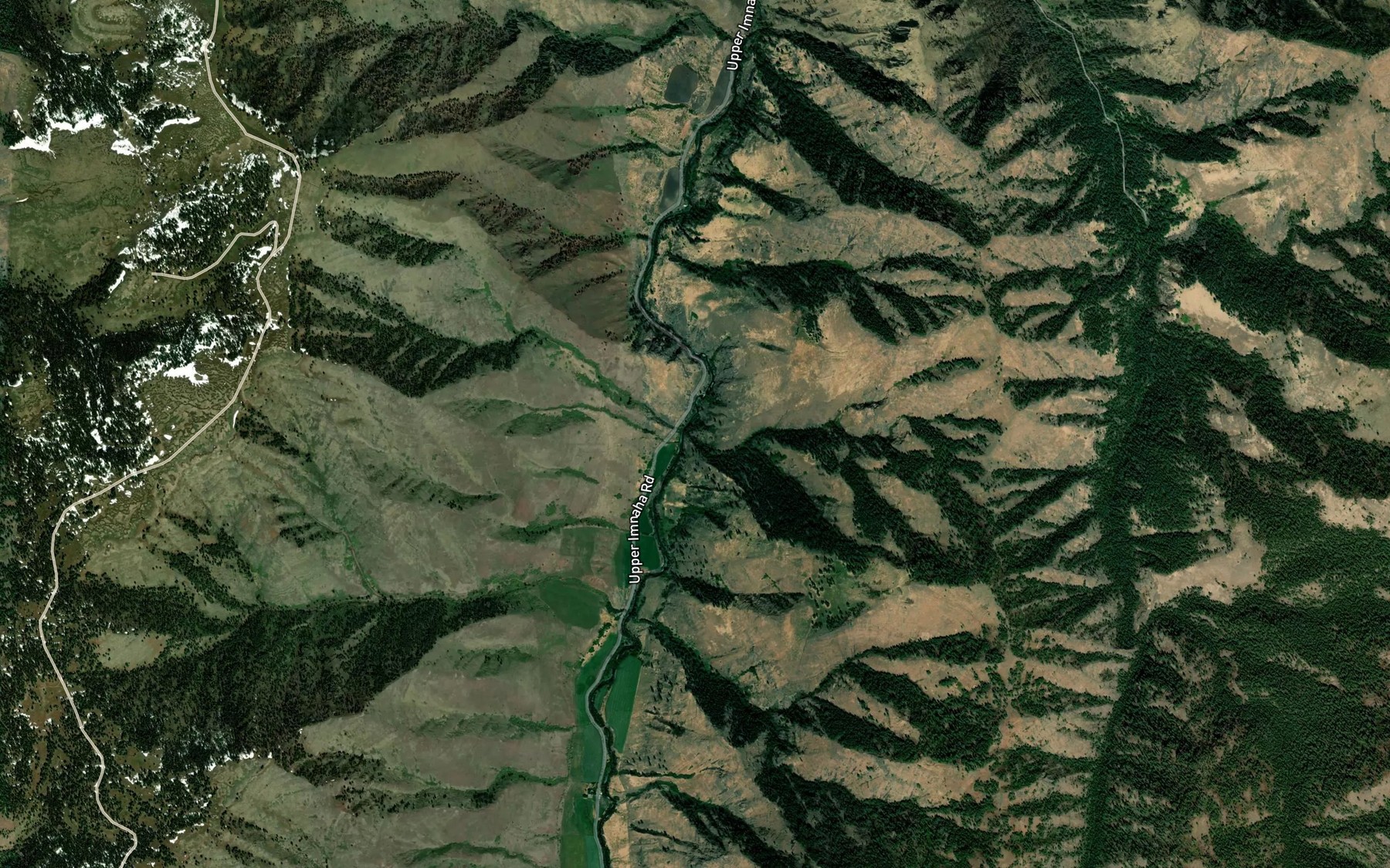 Satellite map of the Winston Creek