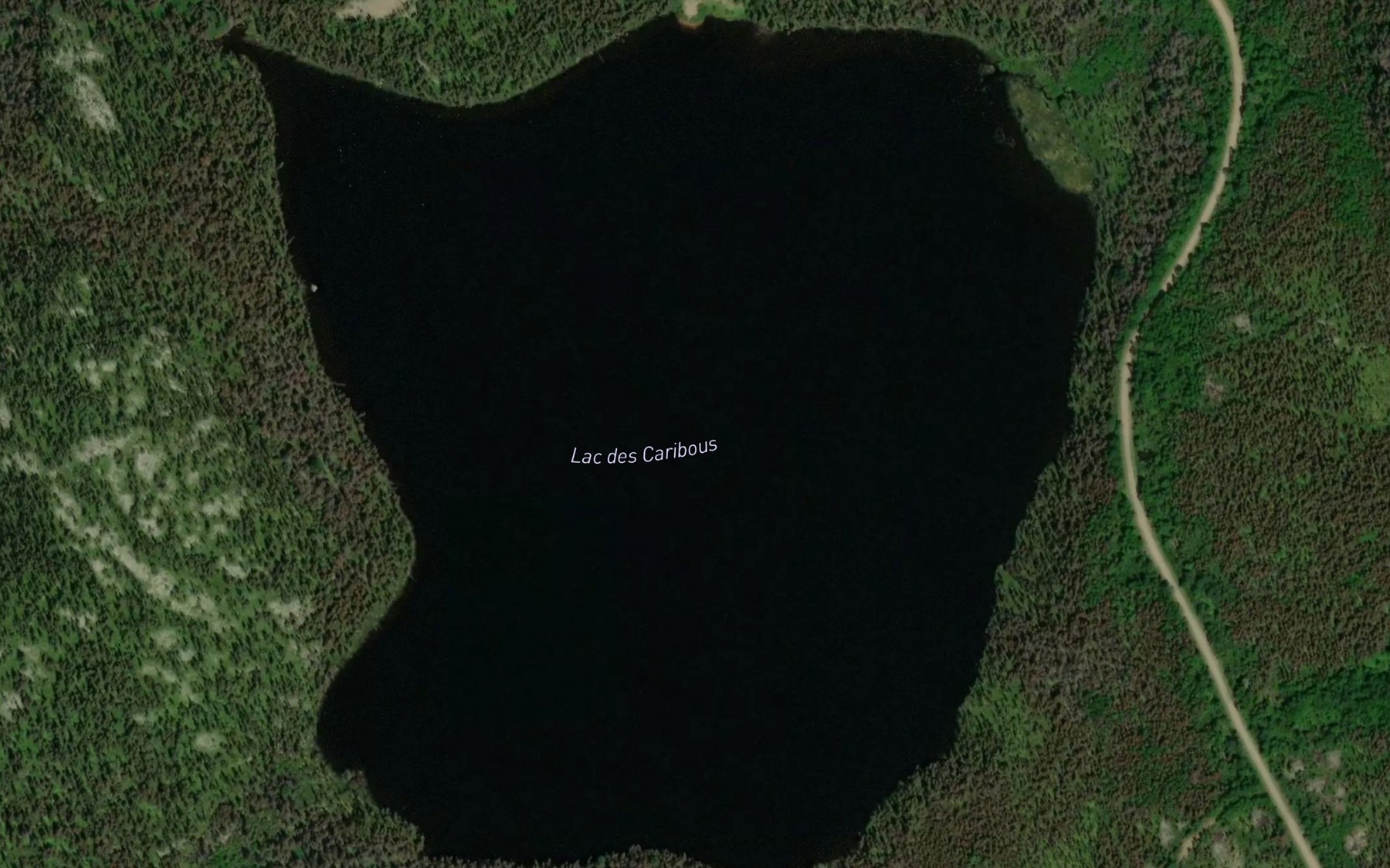 Satellite map of the Lac des Caribous