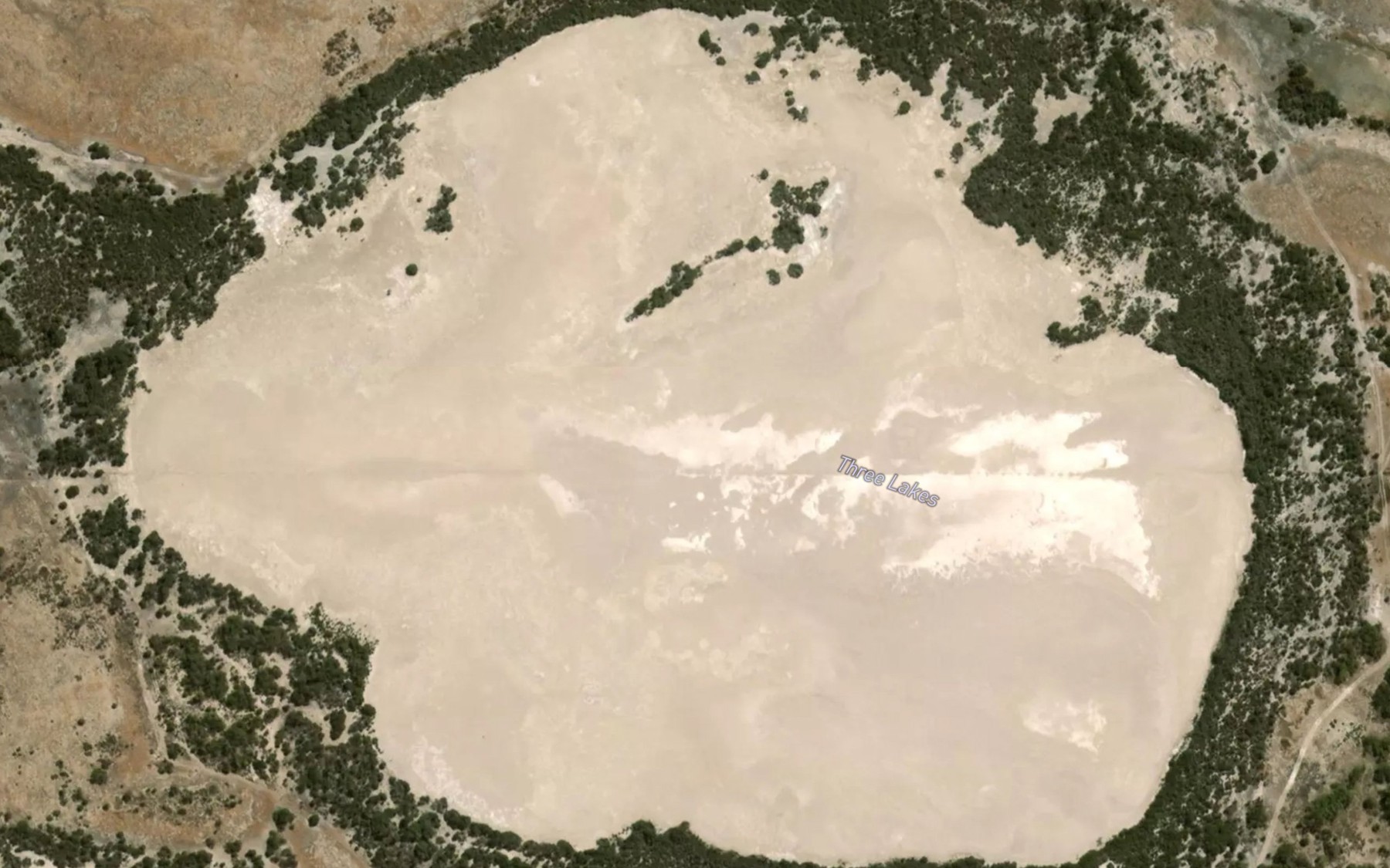 Satellite map of the Three Lakes