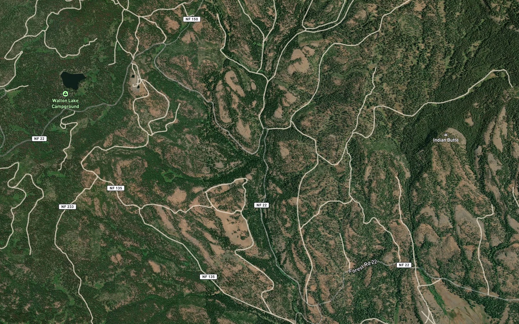 Satellite map of the West Fork Howard Creek