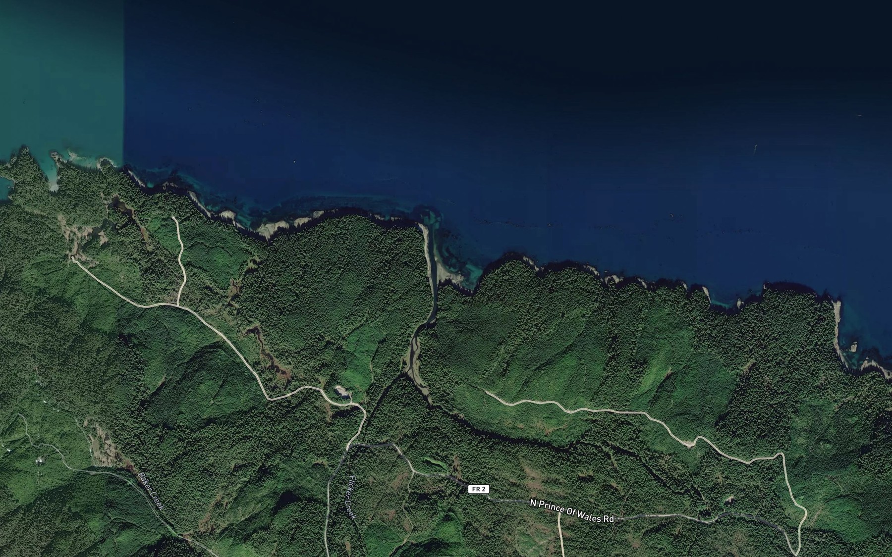 Satellite map of the Flicker Creek