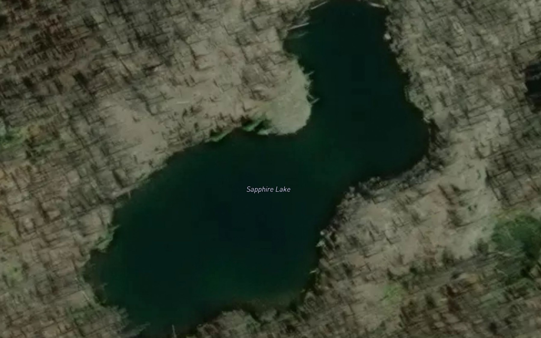Satellite map of the Zircon Lake