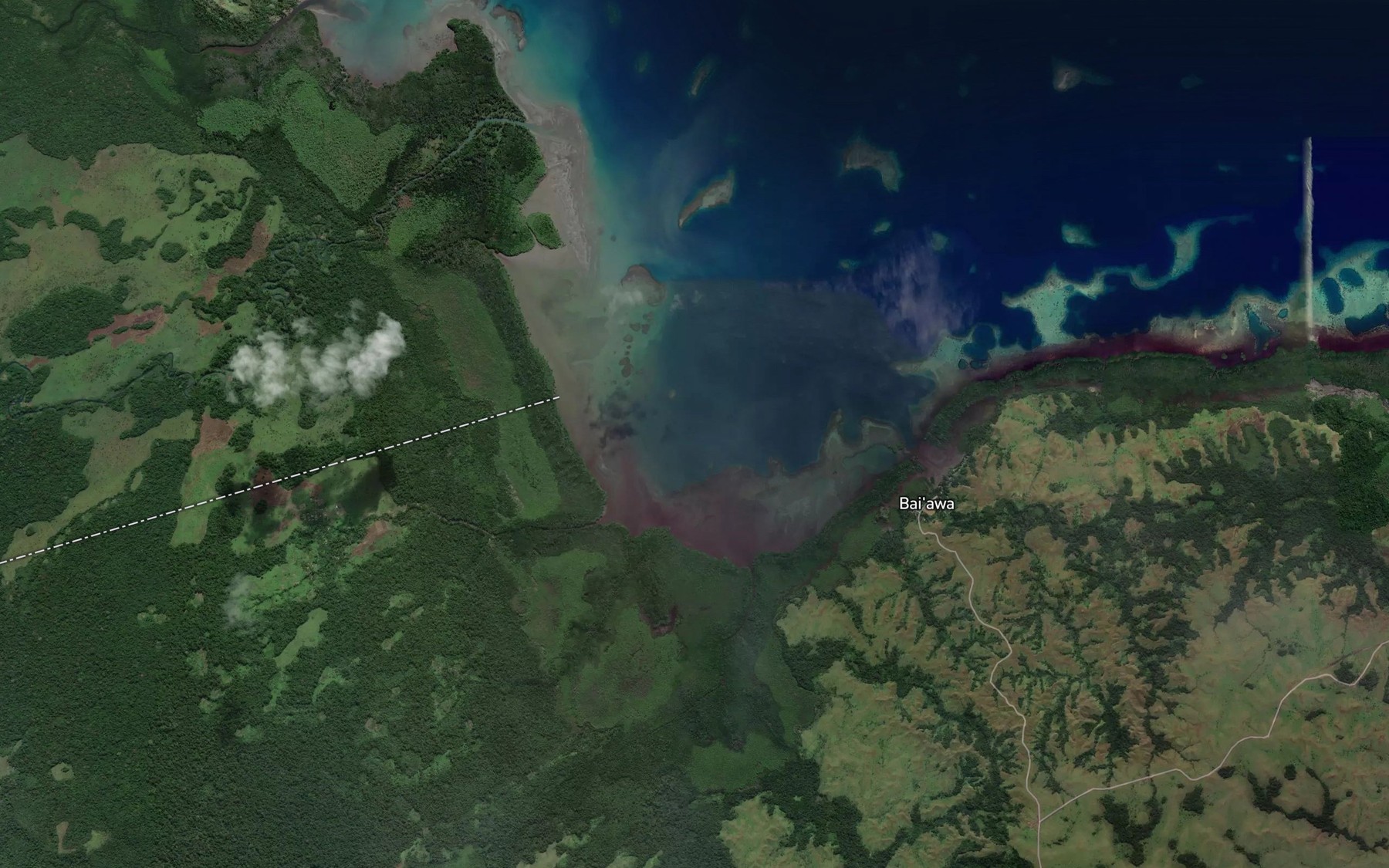 Satellite map of the Moi Biri Bay