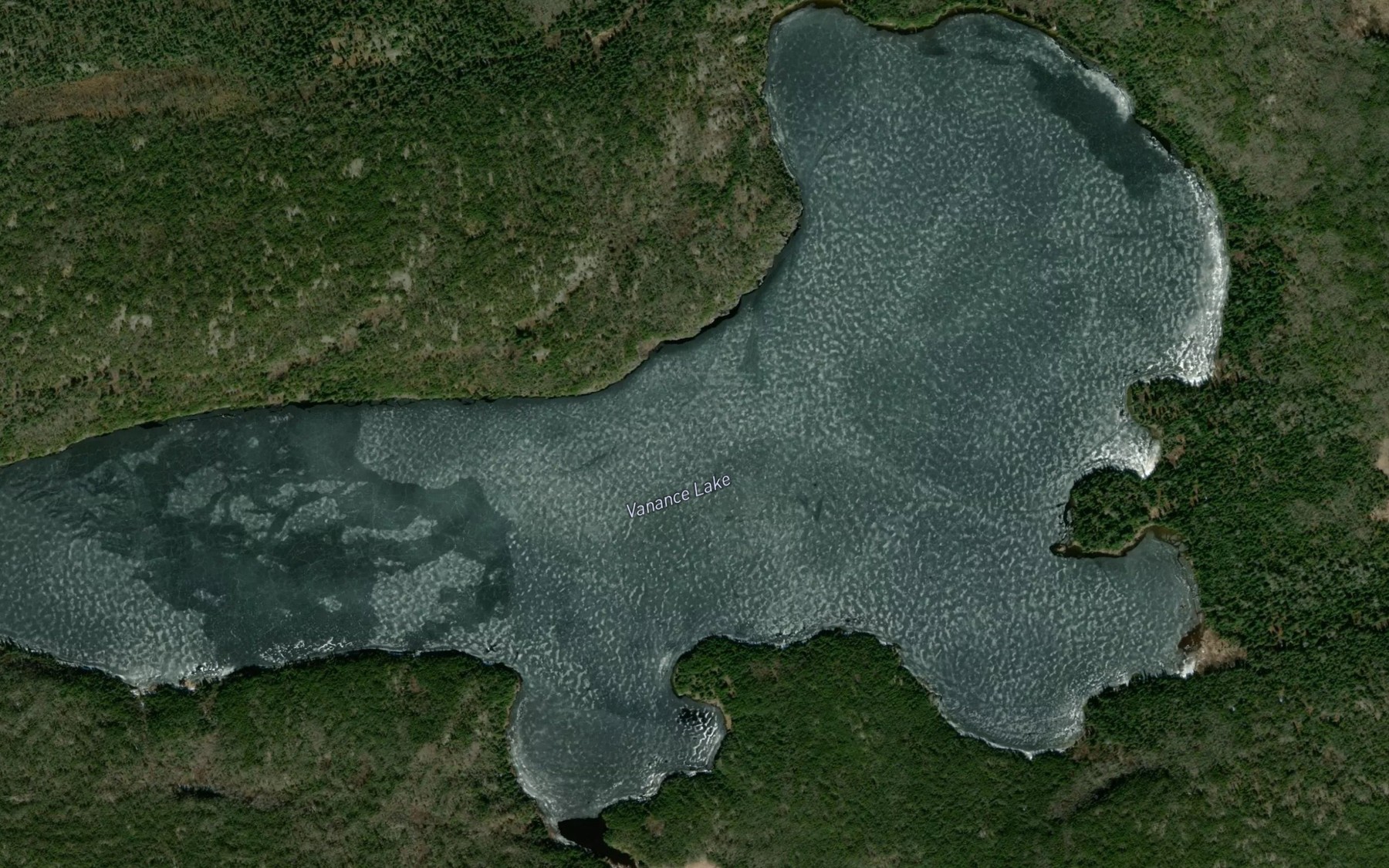 Satellite map of the Vanance Lake