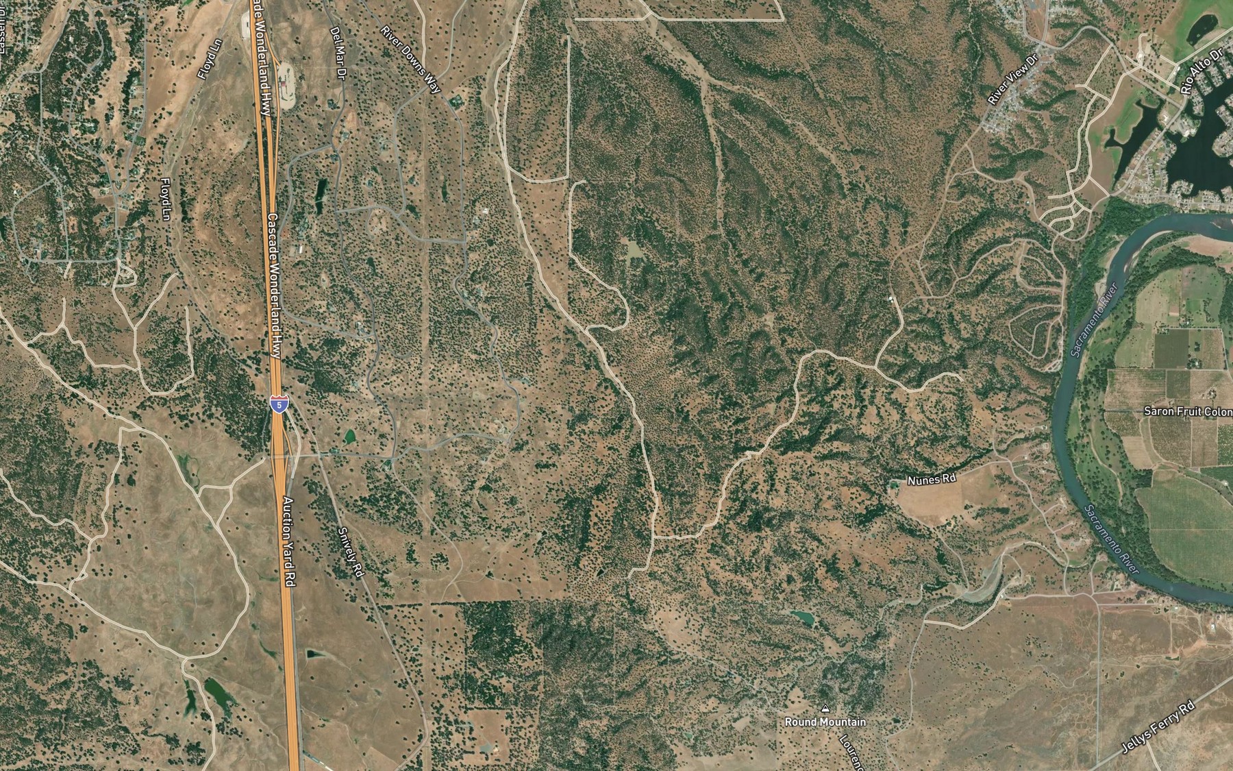Satellite map of the South Fork Patterson Creek
