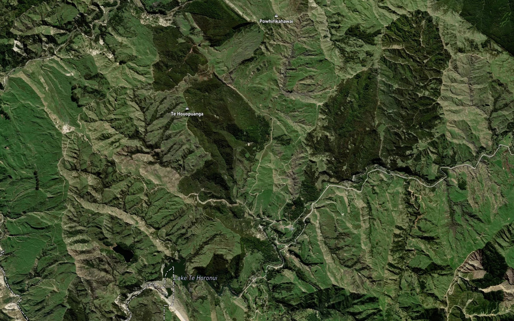 Satellite map of the Mangapoike Stream