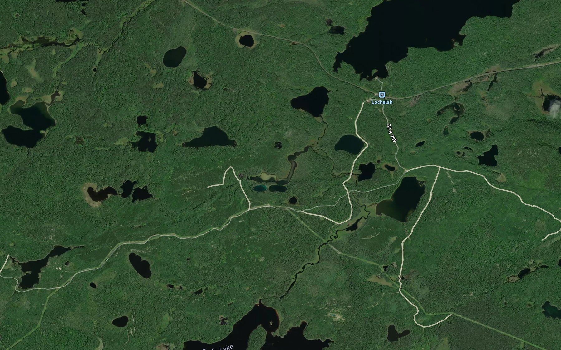 Satellite map of the Rocky Lake