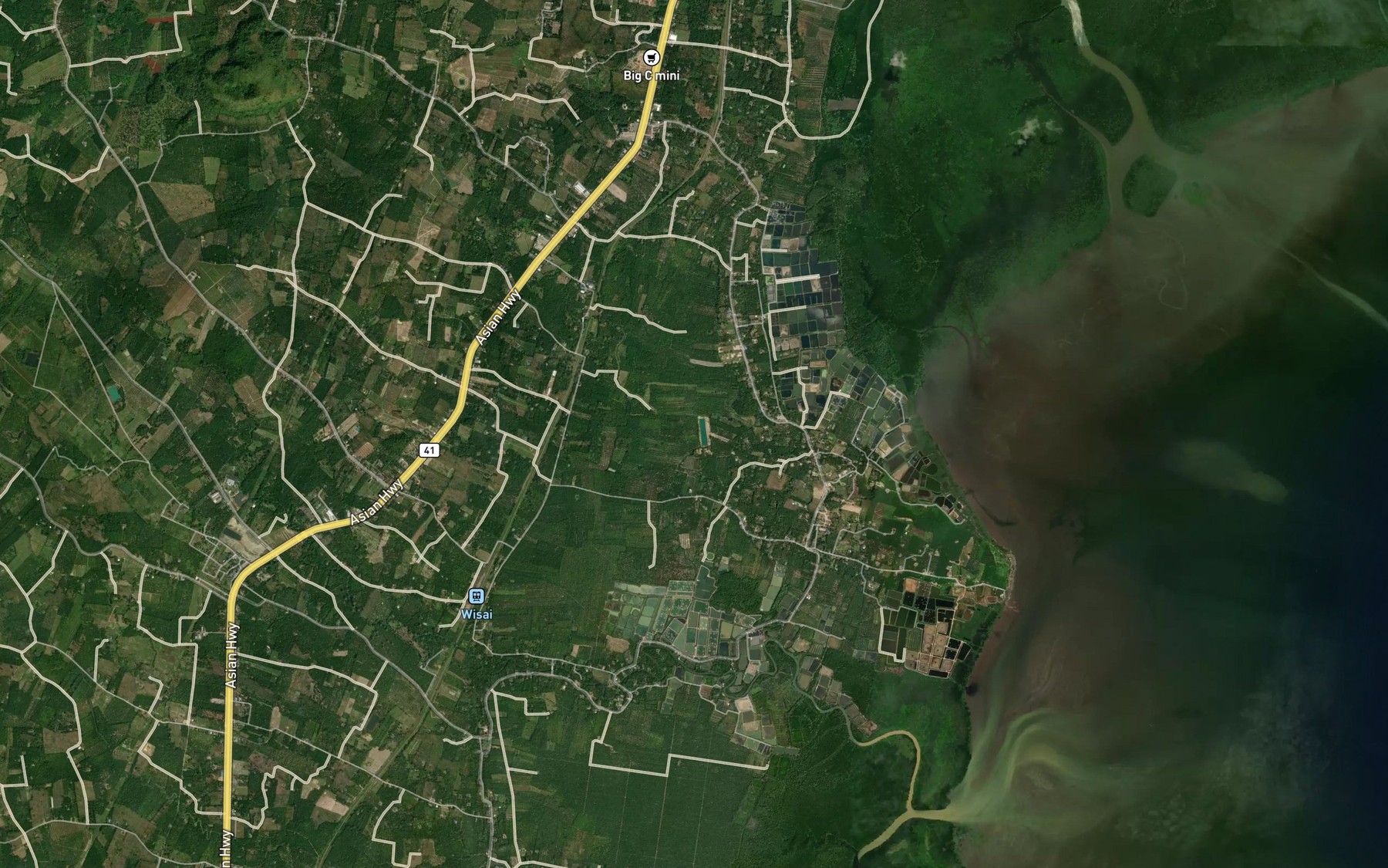 Satellite map of the Nong Yai Prang