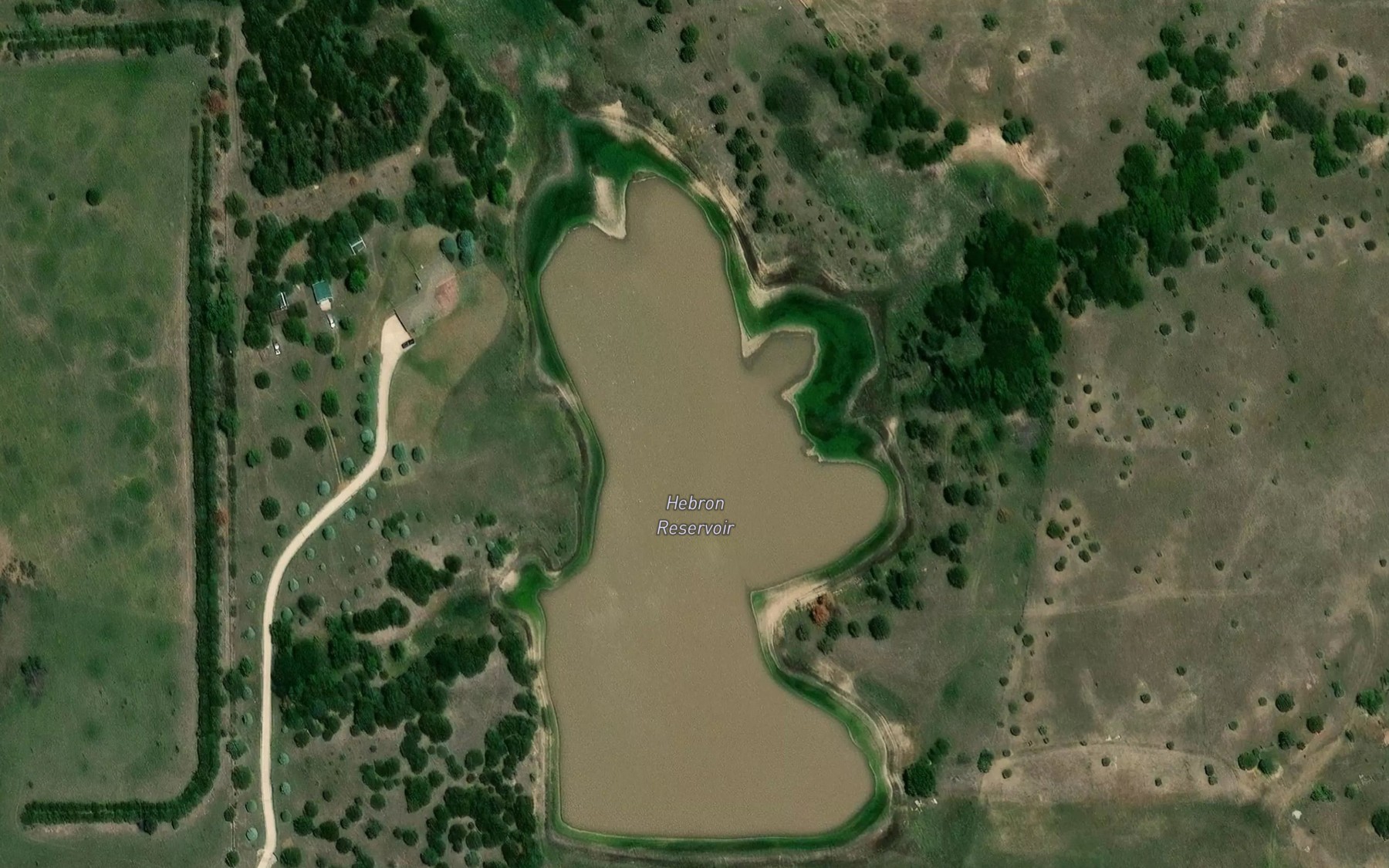 Satellite map of the Hebron Reservoir