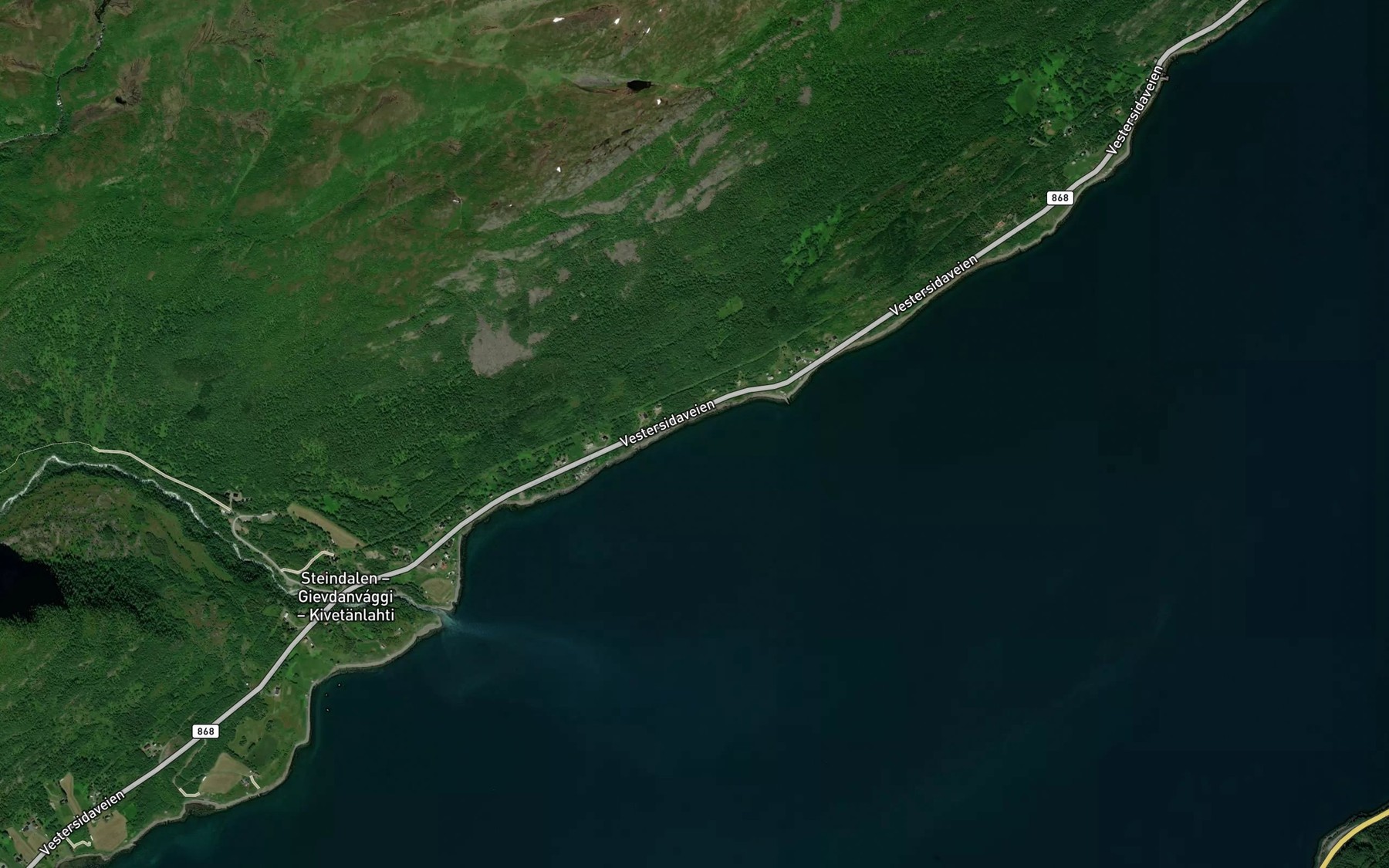 Satellite map of the Siidugaska