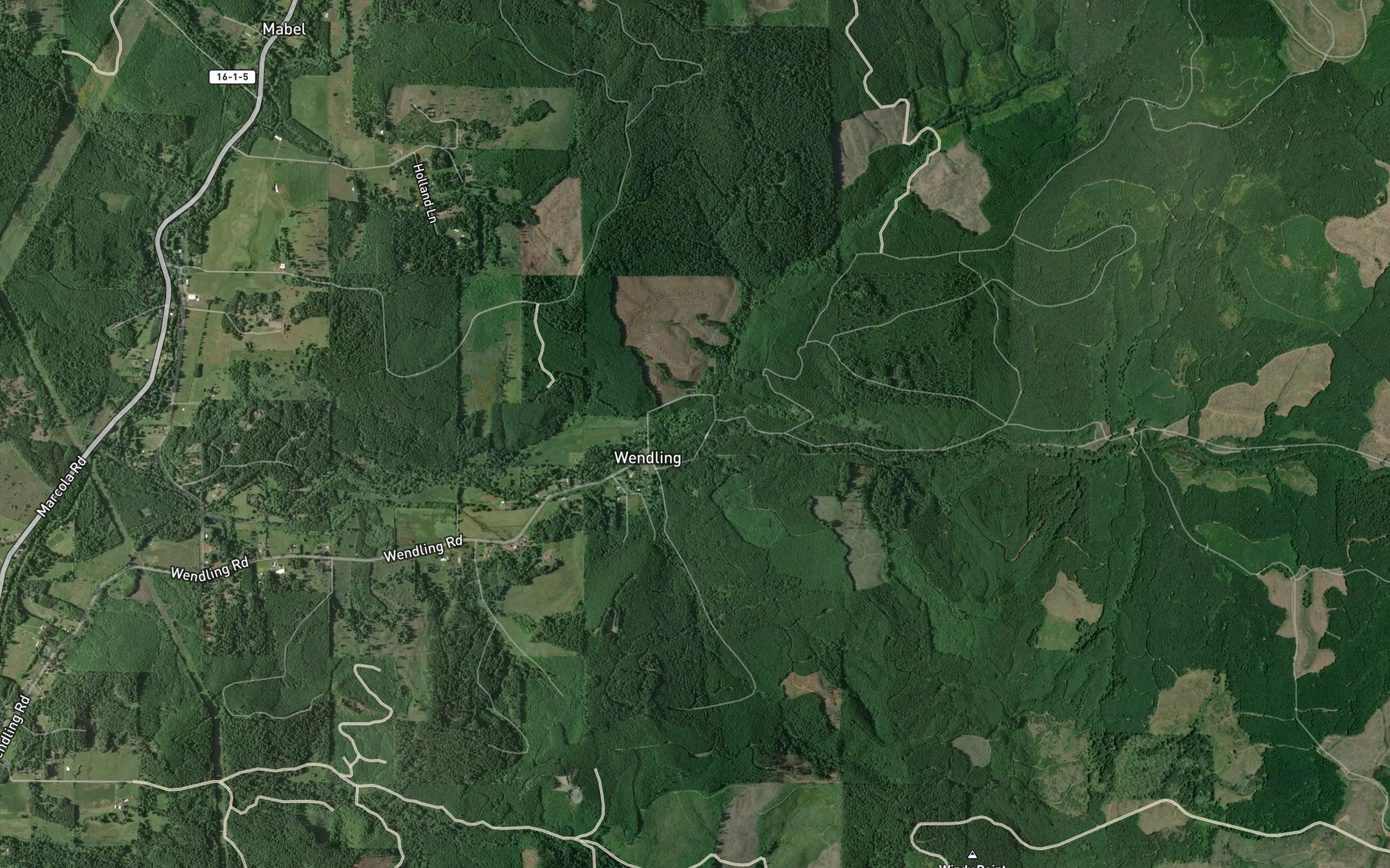 Satellite map of the Wolf Creek