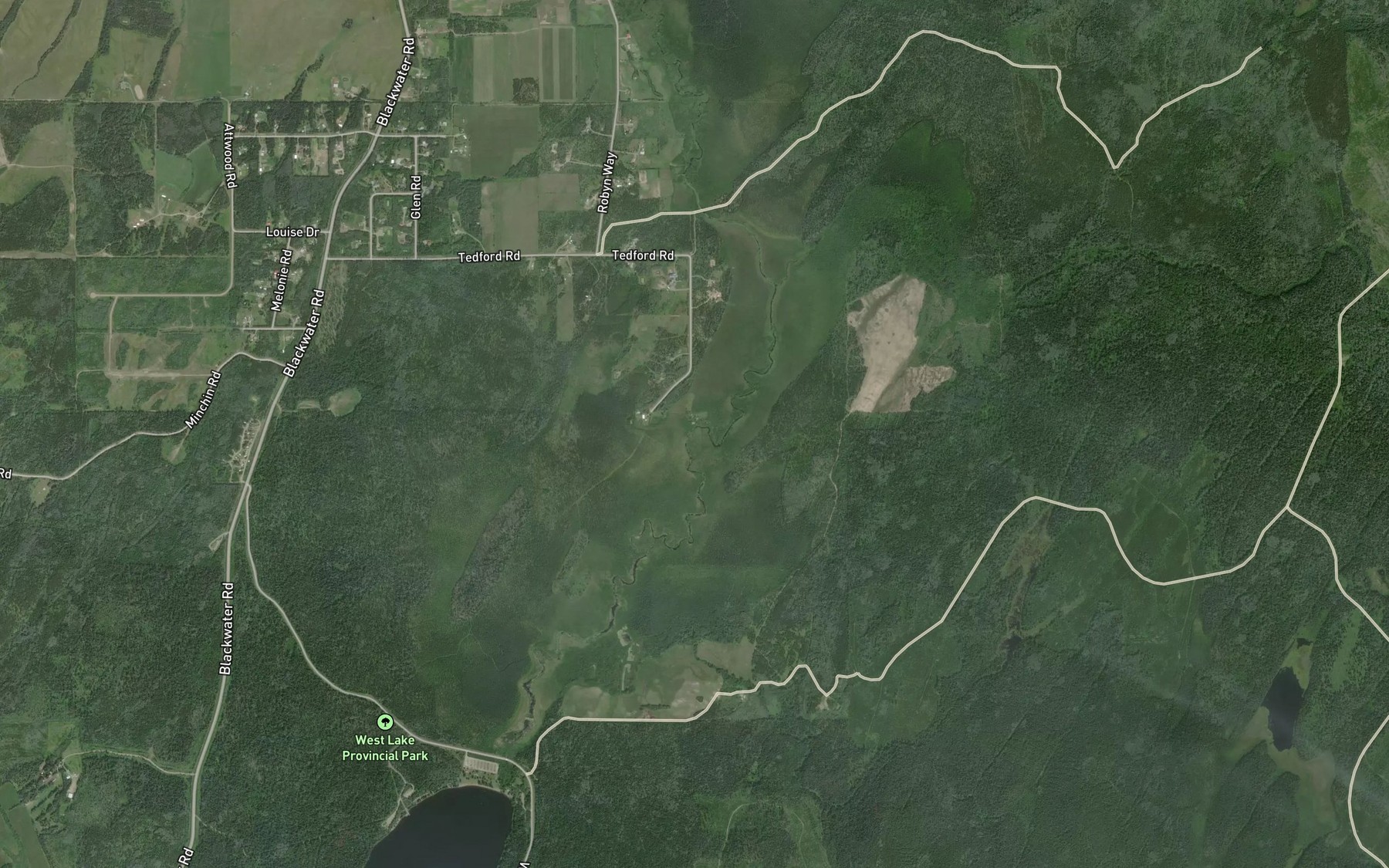 Satellite map of the FyfeCreek