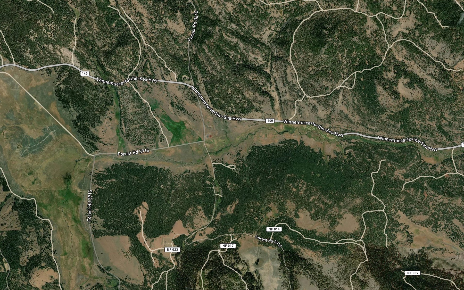 Satellite map of the Walker Creek