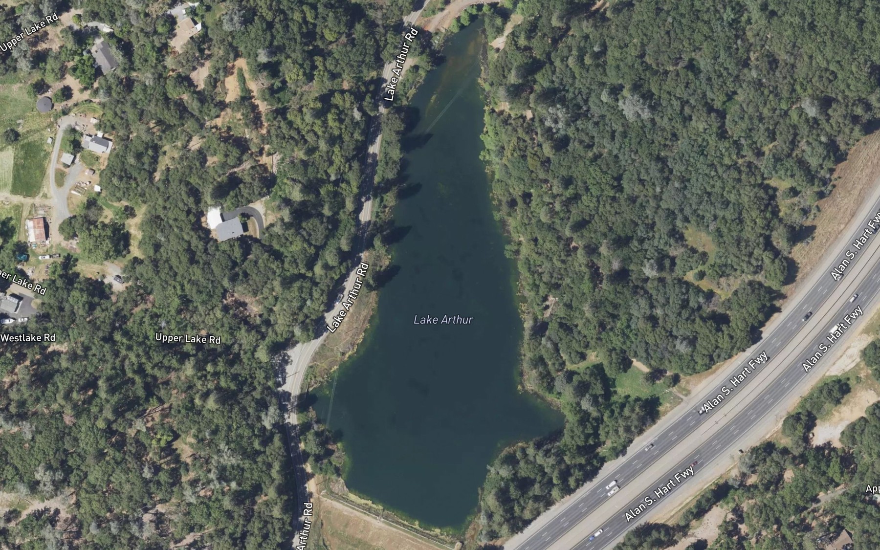 Satellite map of the Lake Arthur