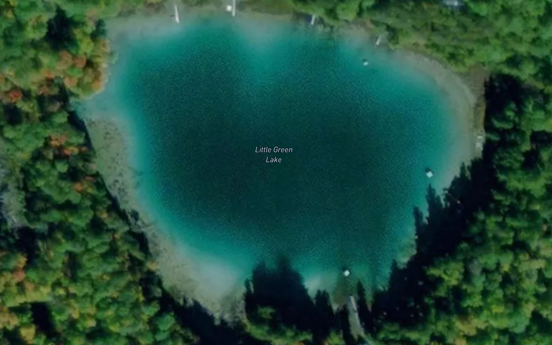 Satellite map of the Little Green Lake