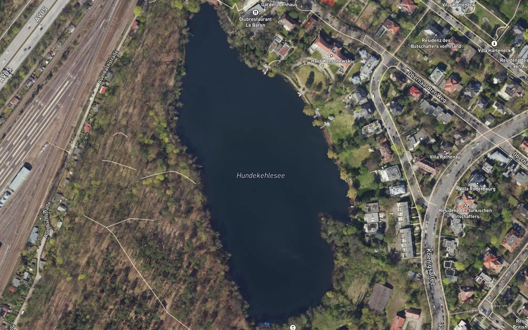 Satellite map of the Hundekehlesee