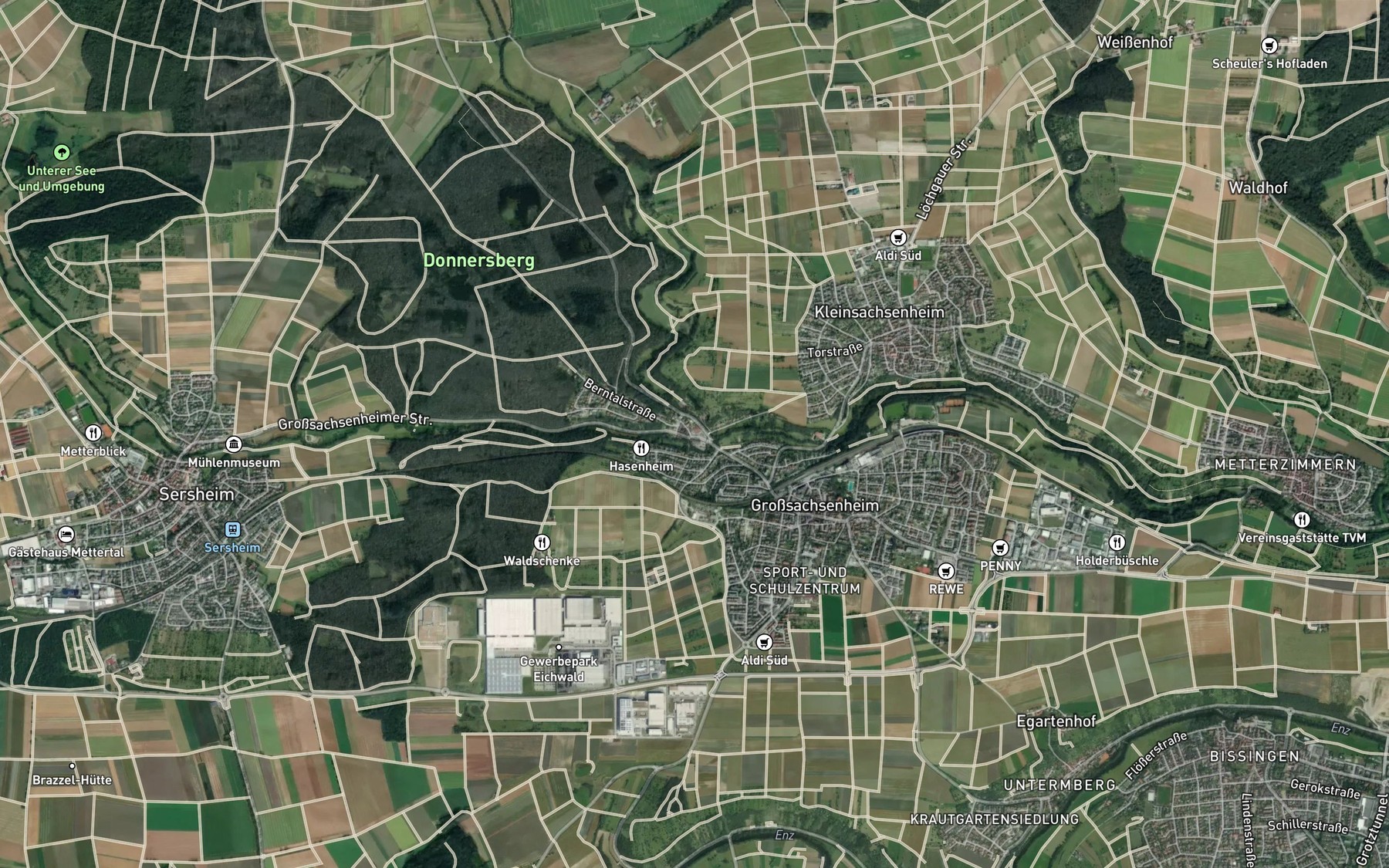 Satellite map of the Metter