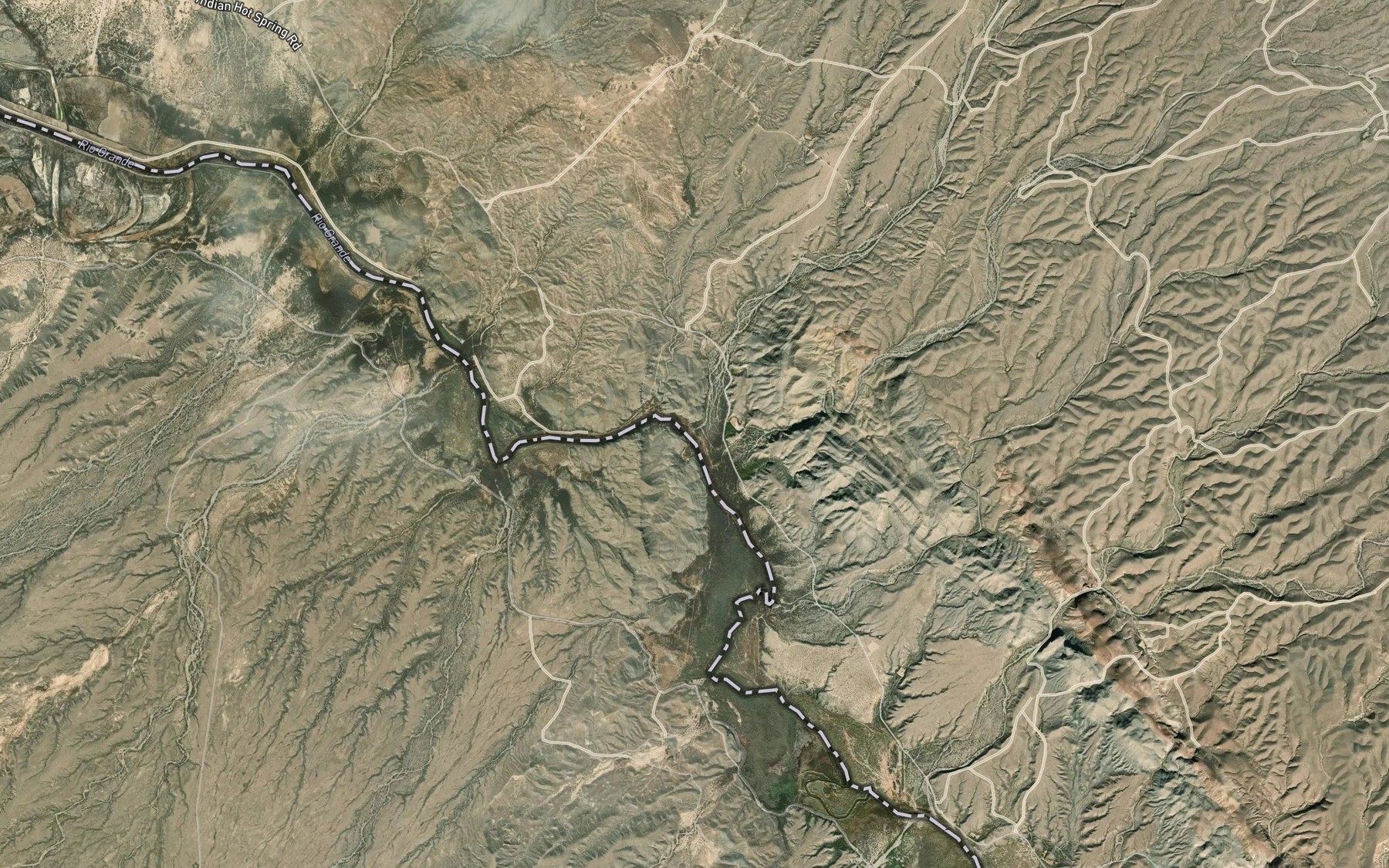 Satellite map of the Davis Arroyo