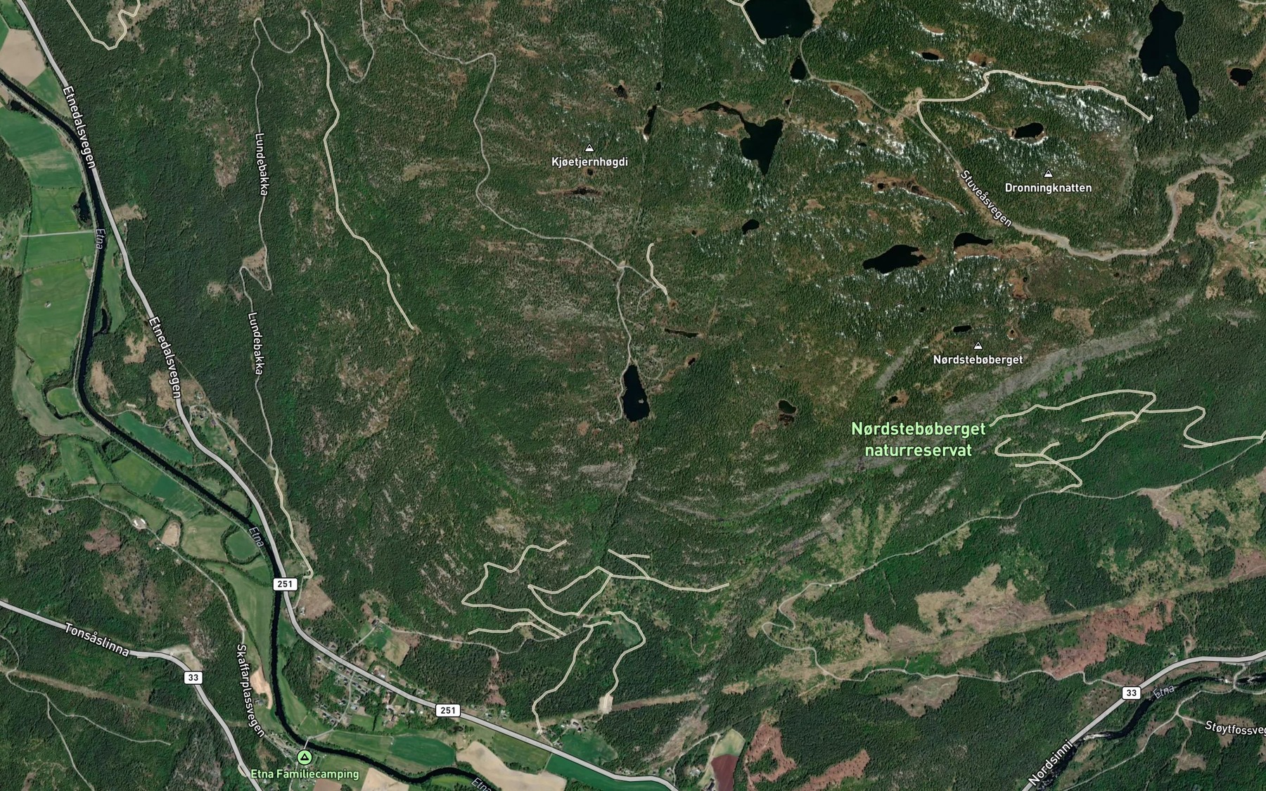 Satellite map of the Bjodnaskardvatnet