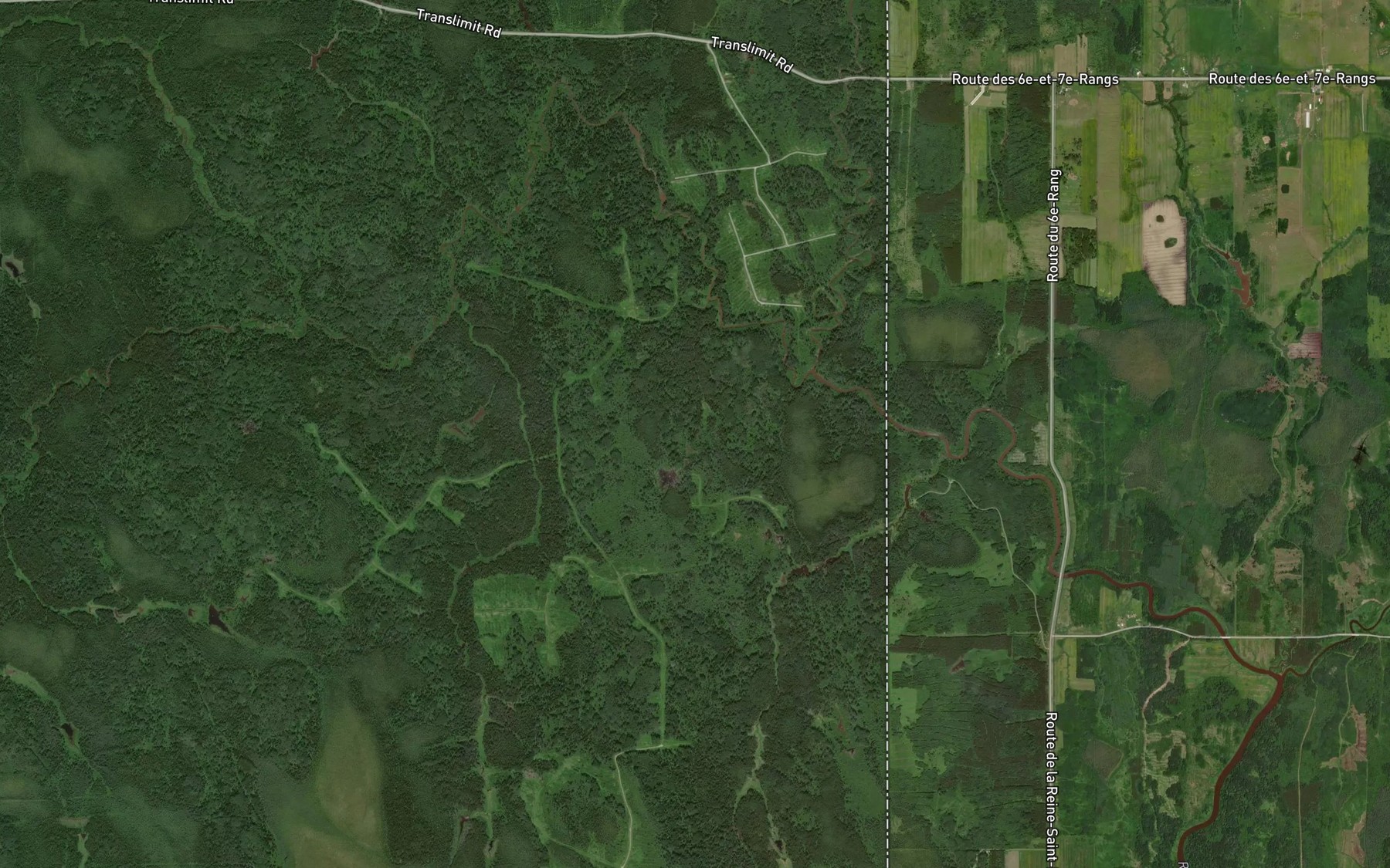 Satellite map of the Boischere Creek