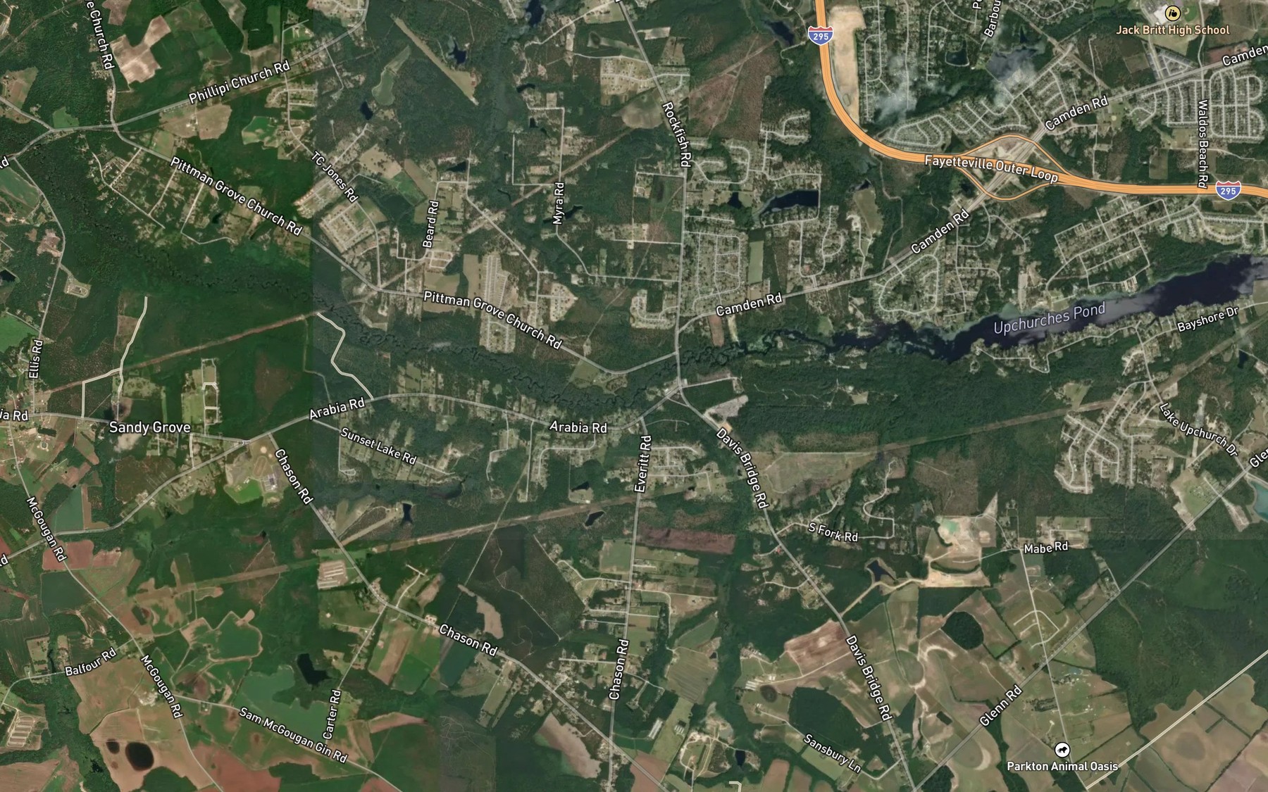 Satellite map of the Big Branch